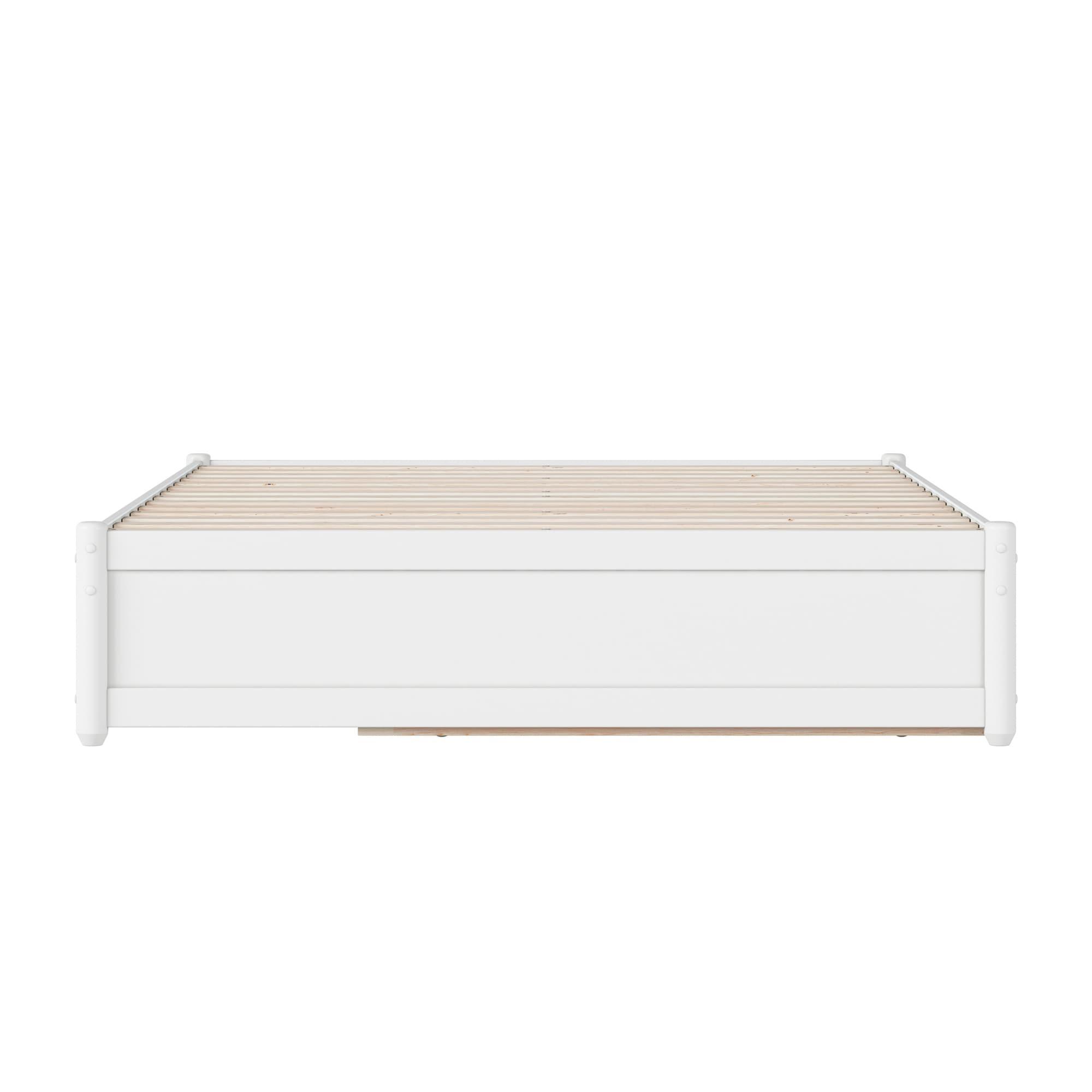 AFI Furnishings AFI Barcelona Full Solid Wood Panel Platform Bed with Twin Trundle in White