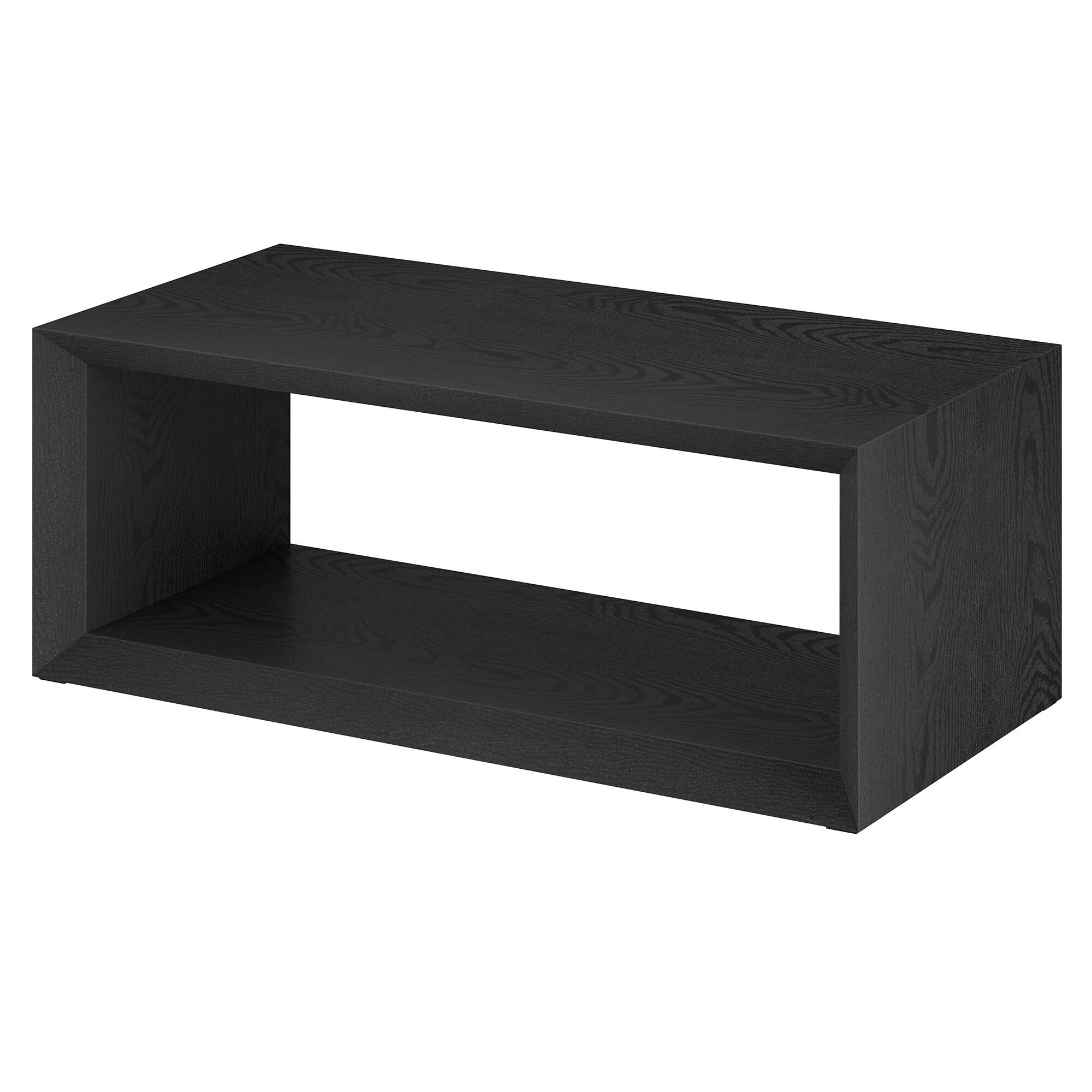 Evelyn&Zoe Osmond Easy Assembly Medium Density Fiberboard Coffee Table, Black Grain