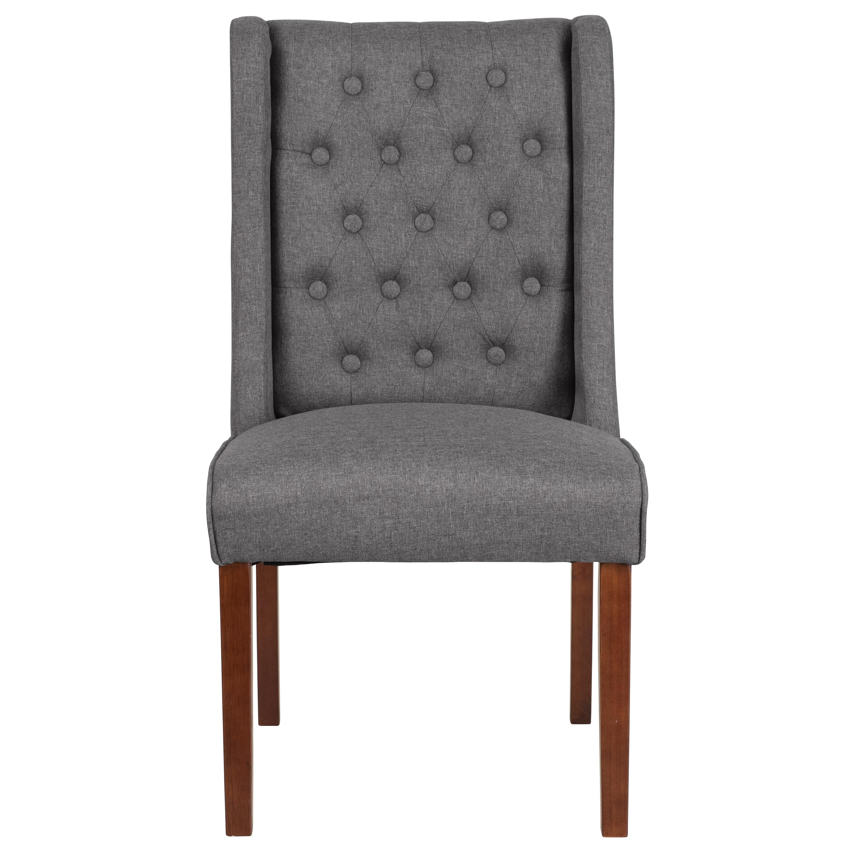 Flash Furniture HERCULES Preston Series Gray Fabric Tufted Parsons Chair