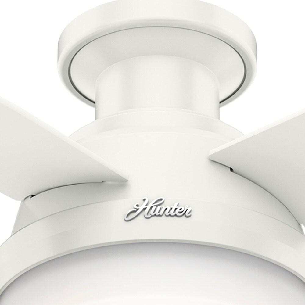 Dempsey Low Profile 44" 4 - Blade Indoor Flush Mount Small Room Ceiling Fan with Lights and Remote