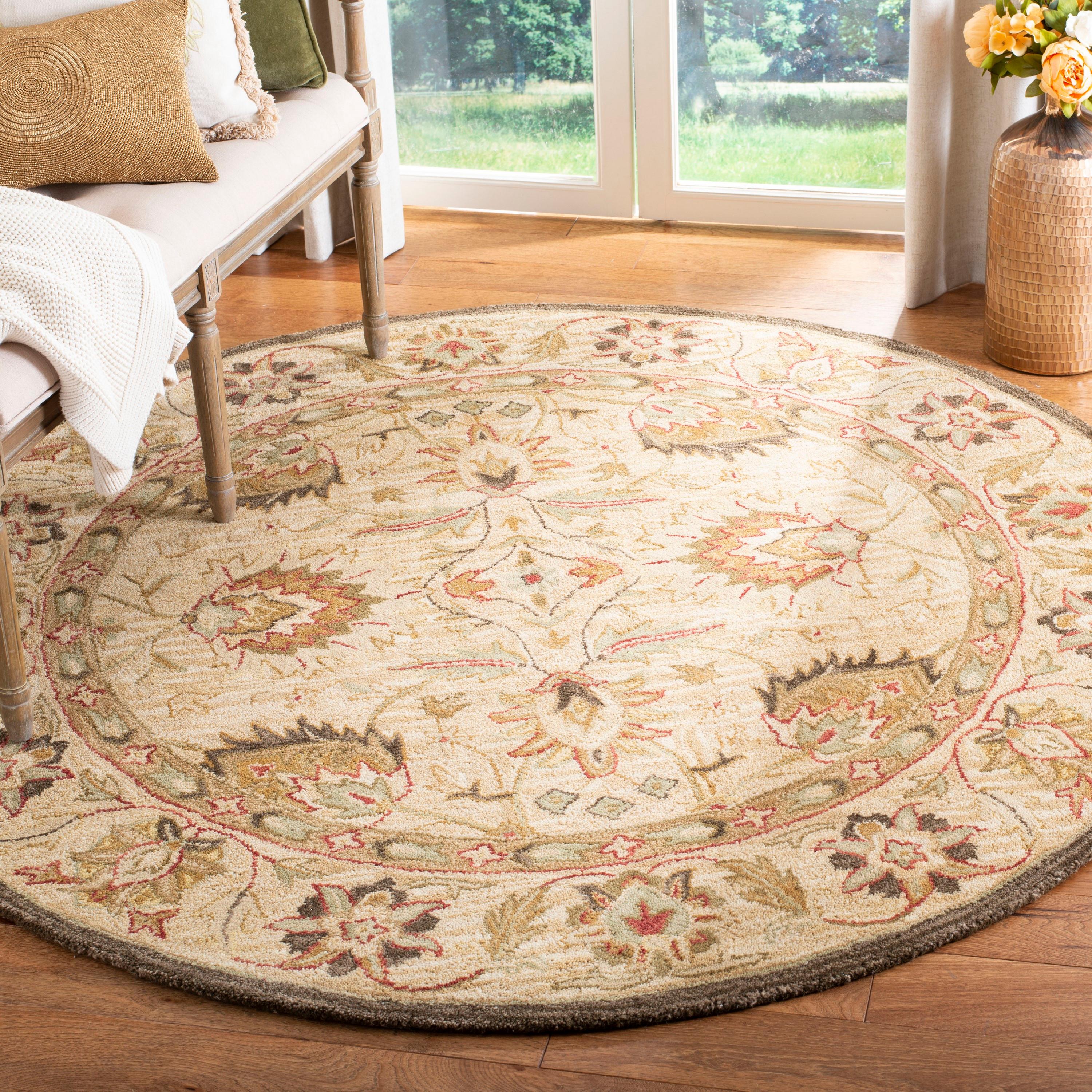 Anatolia AN512 Hand Tufted Indoor Area Rug - Beige/Beige - 4' Round - Safavieh