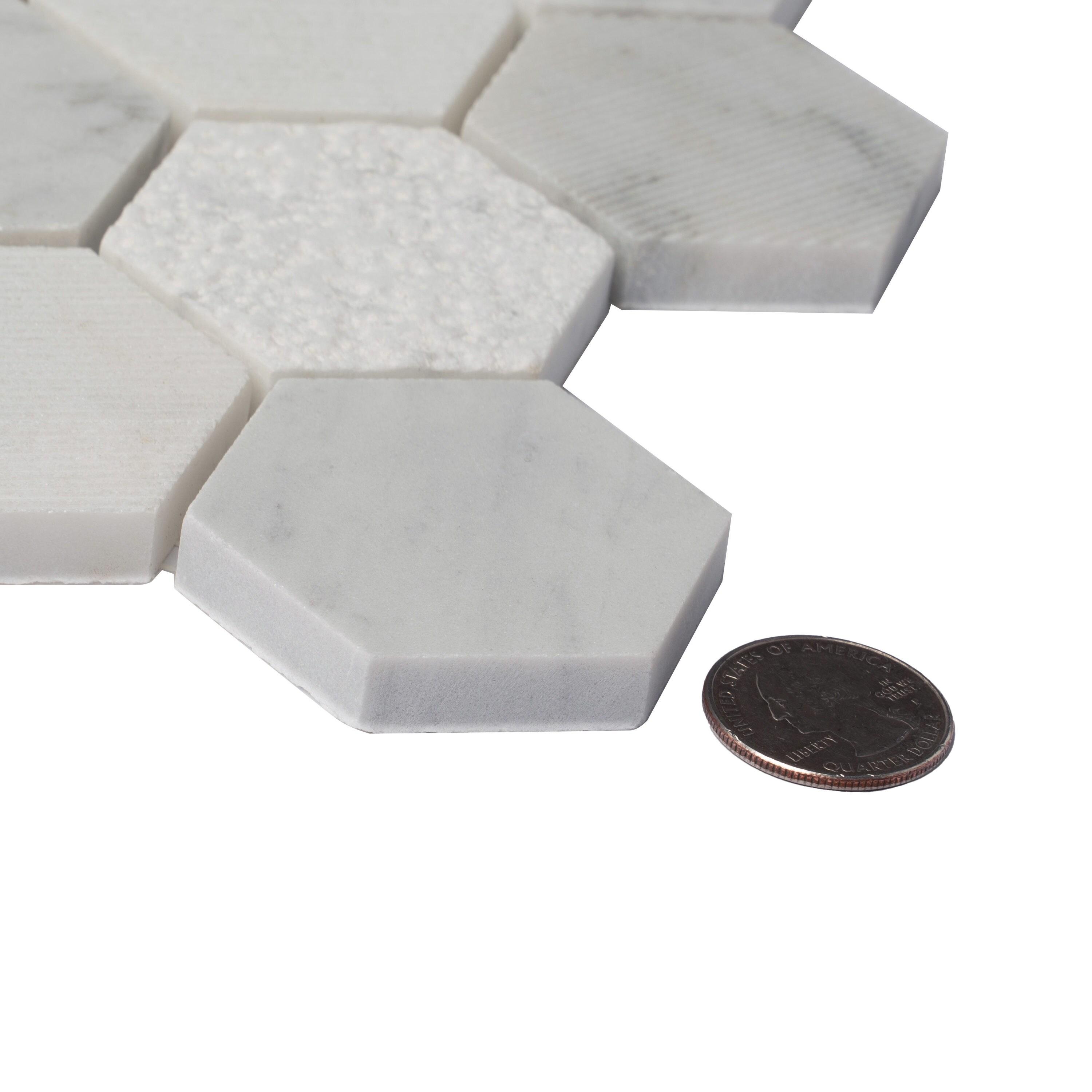 Apollo Harbor 12" x 12" Marble Honeycomb Mosaic Wall & Floor Tile