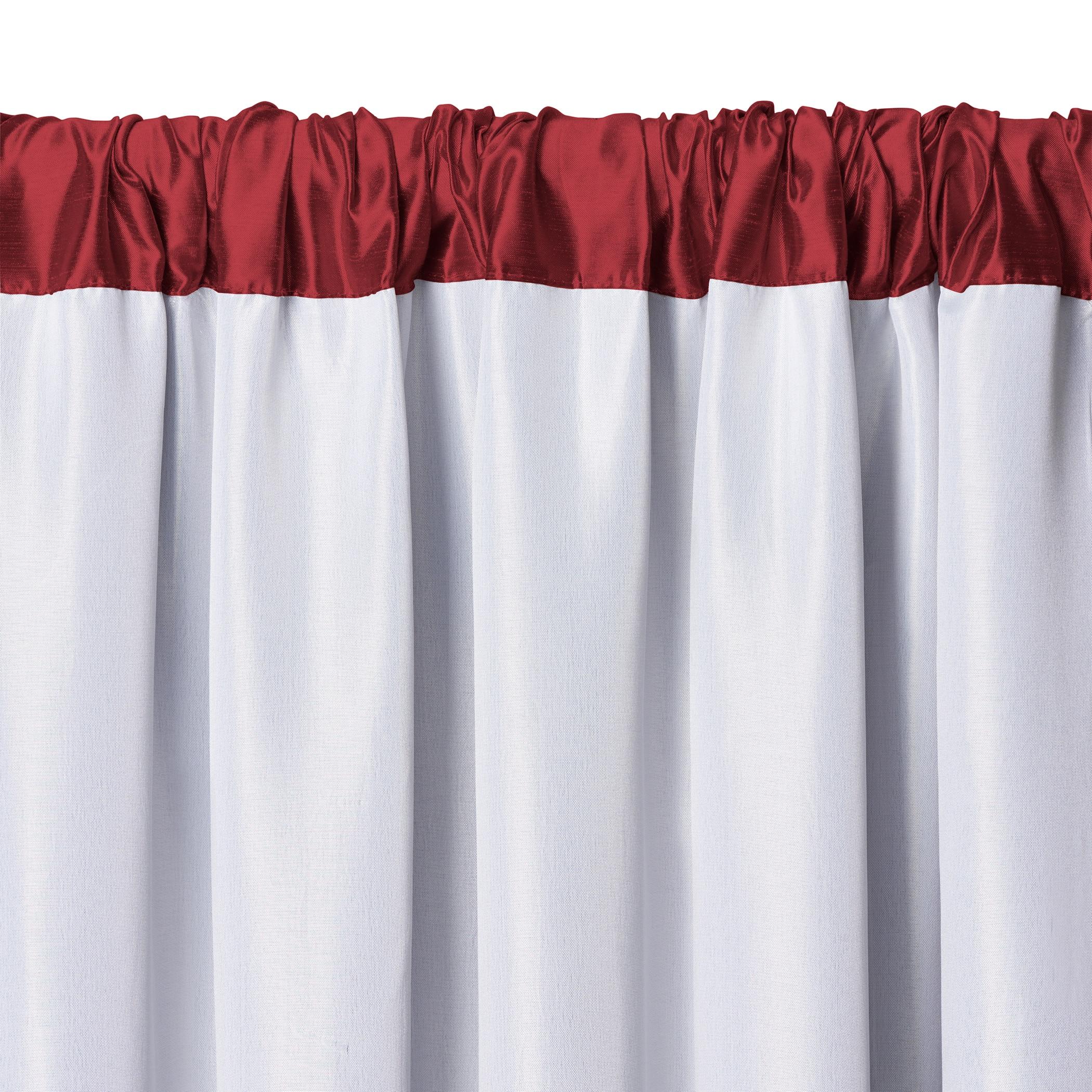 Versailles Faux Silk Room Darkening Single Window Curtain Panel - 52" x 108" - Rouge Red - Elrene Home Fashions