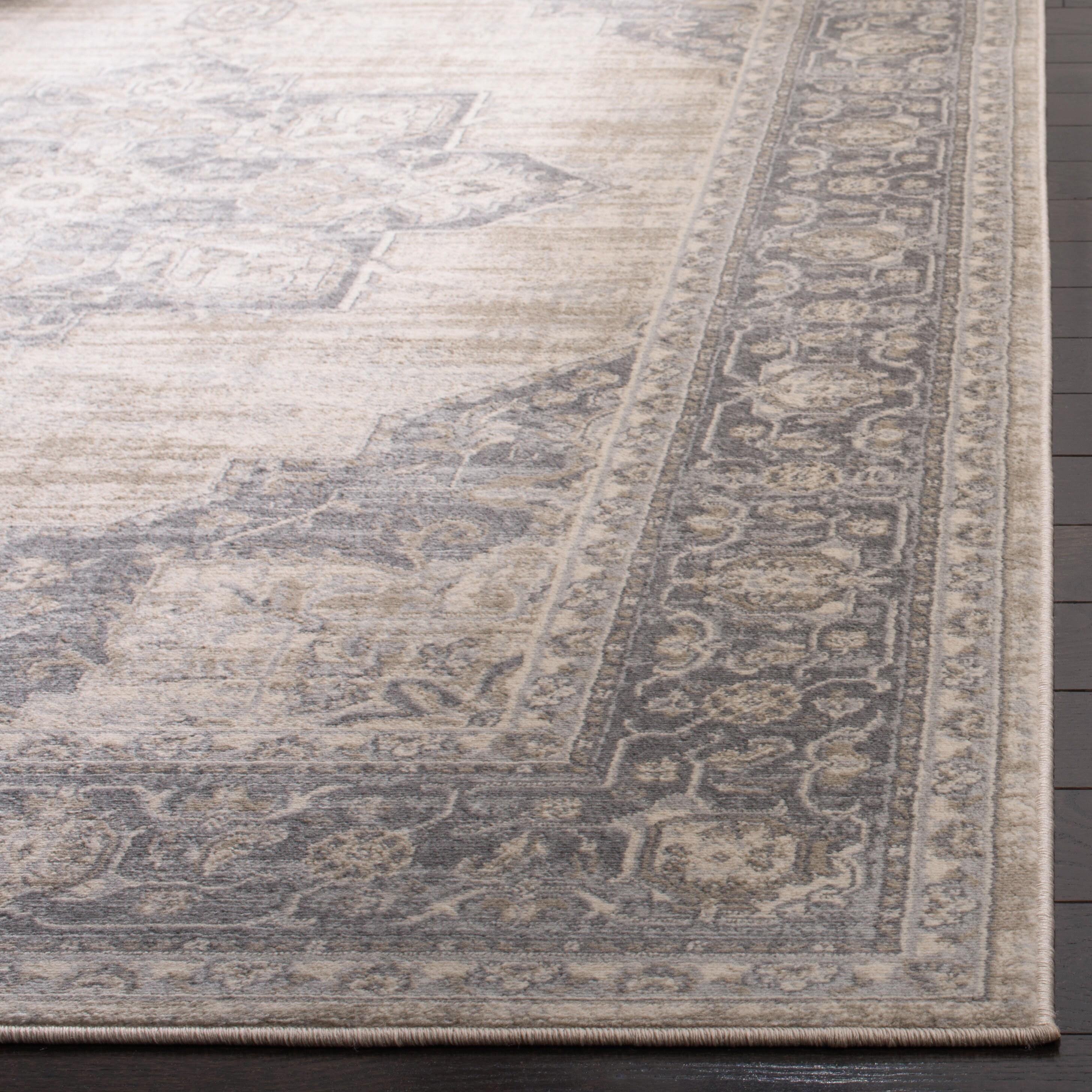 Brentwood BNT865 Power Loomed Indoor Area Rug - Cream/Grey - 8'x8' - Safavieh