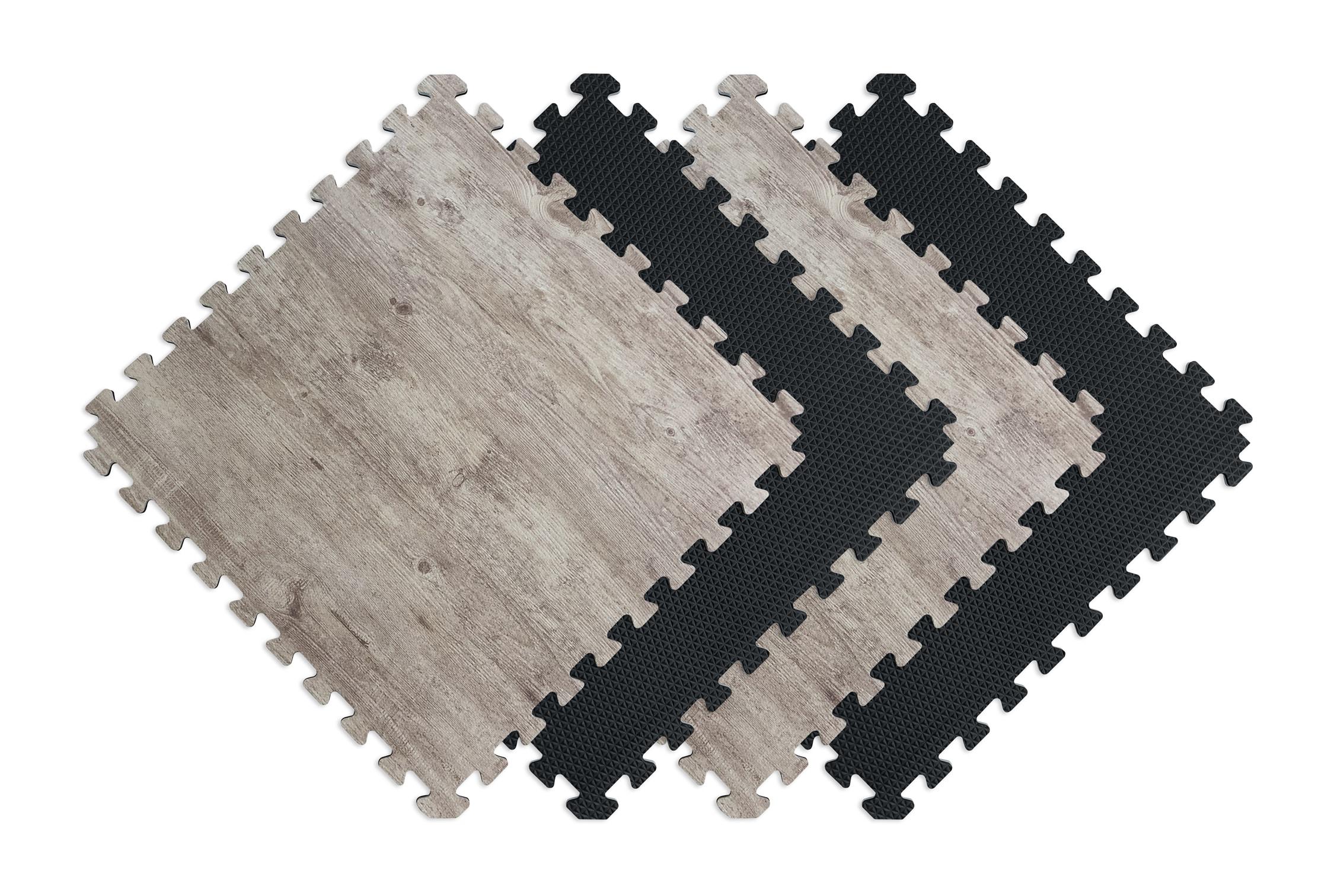 Large Driftwood Faux Wood Interlocking Foam Floor Tiles