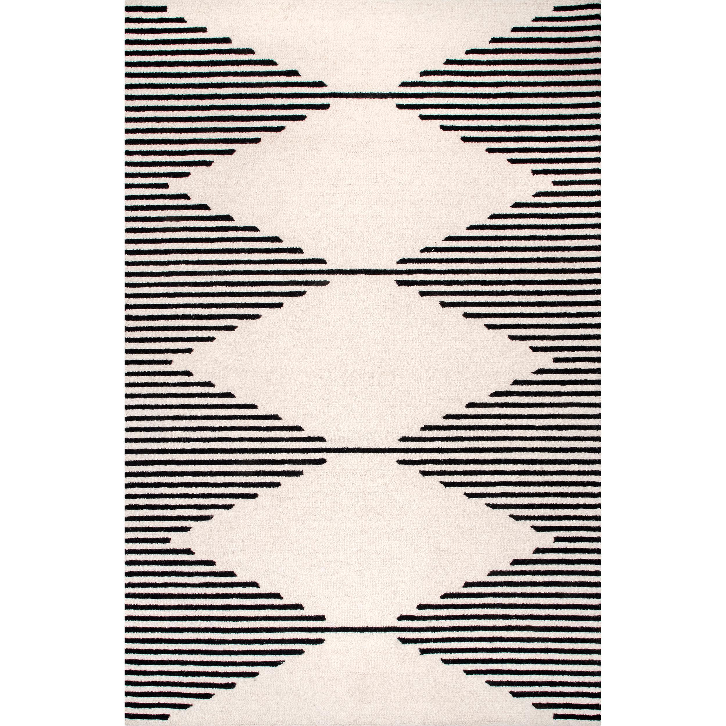 nuLOOM Flynn Handmade Contemporary Wool Runner Rug, 2' x 8', Ivory