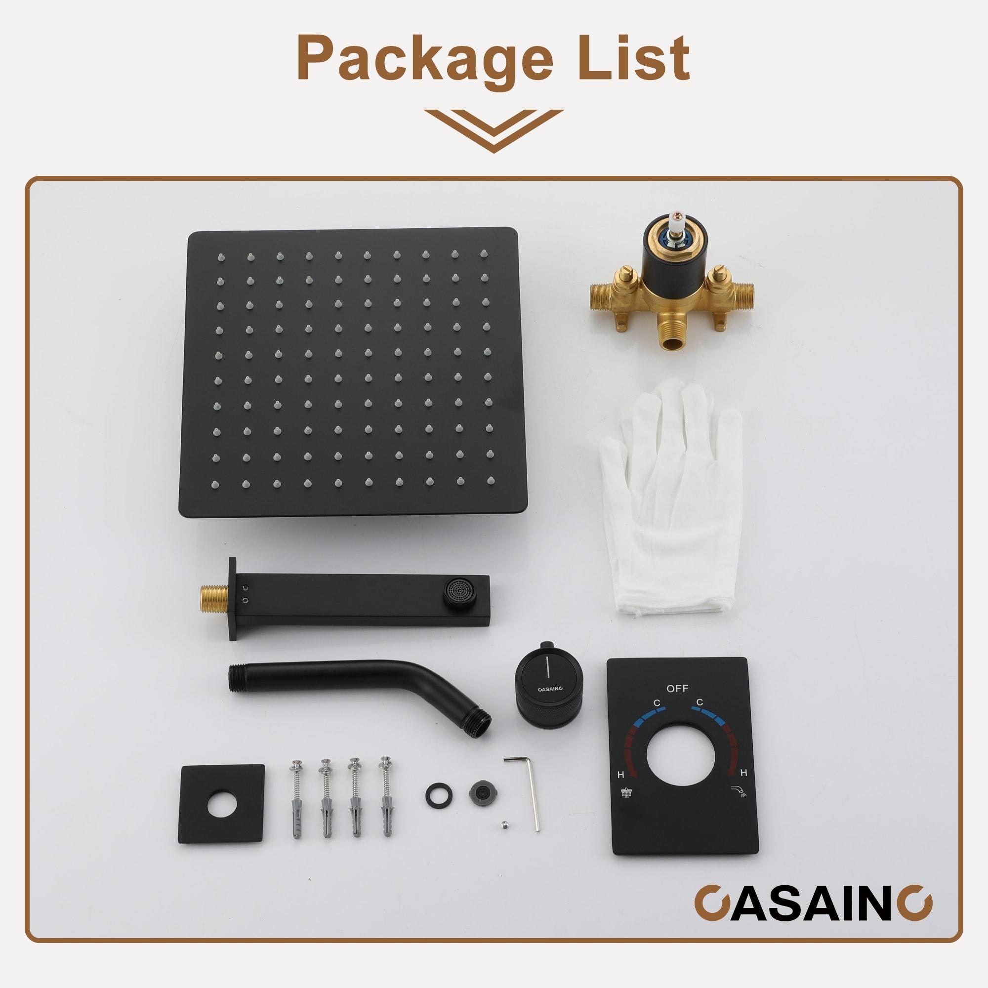 10 Inch Rainfall Shower System with Tilt Shower Head and Tub Spout with Rough in-Valve