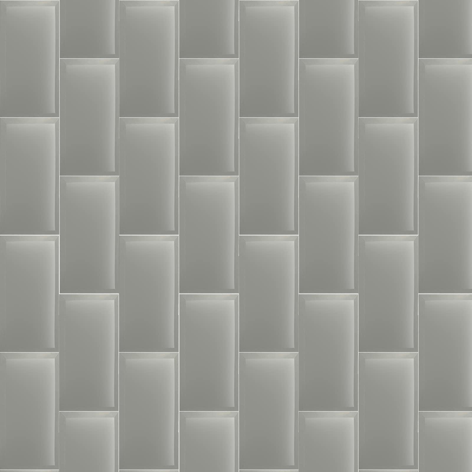 Abolos Frosted Elegance 8 in. x 16 in. Diamond Grade Glass Beveled Large Format Subway Decorative Kitchen & Bathroom Wall Tile