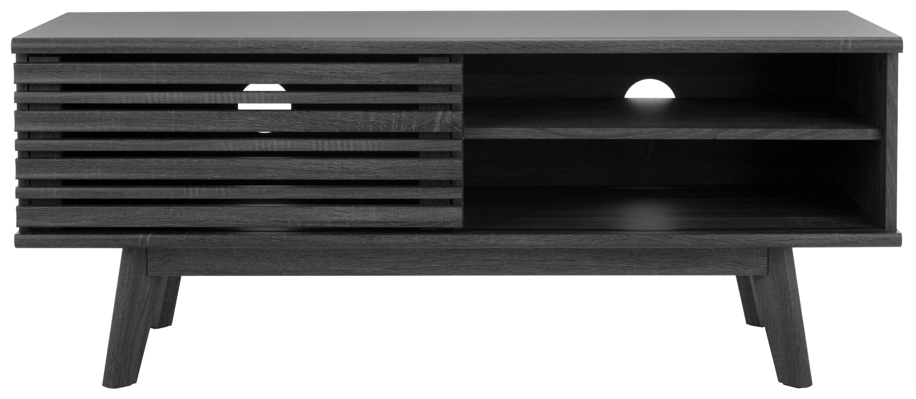 Aurelio 1 Shelf Media Stand - Distressed Black - Safavieh