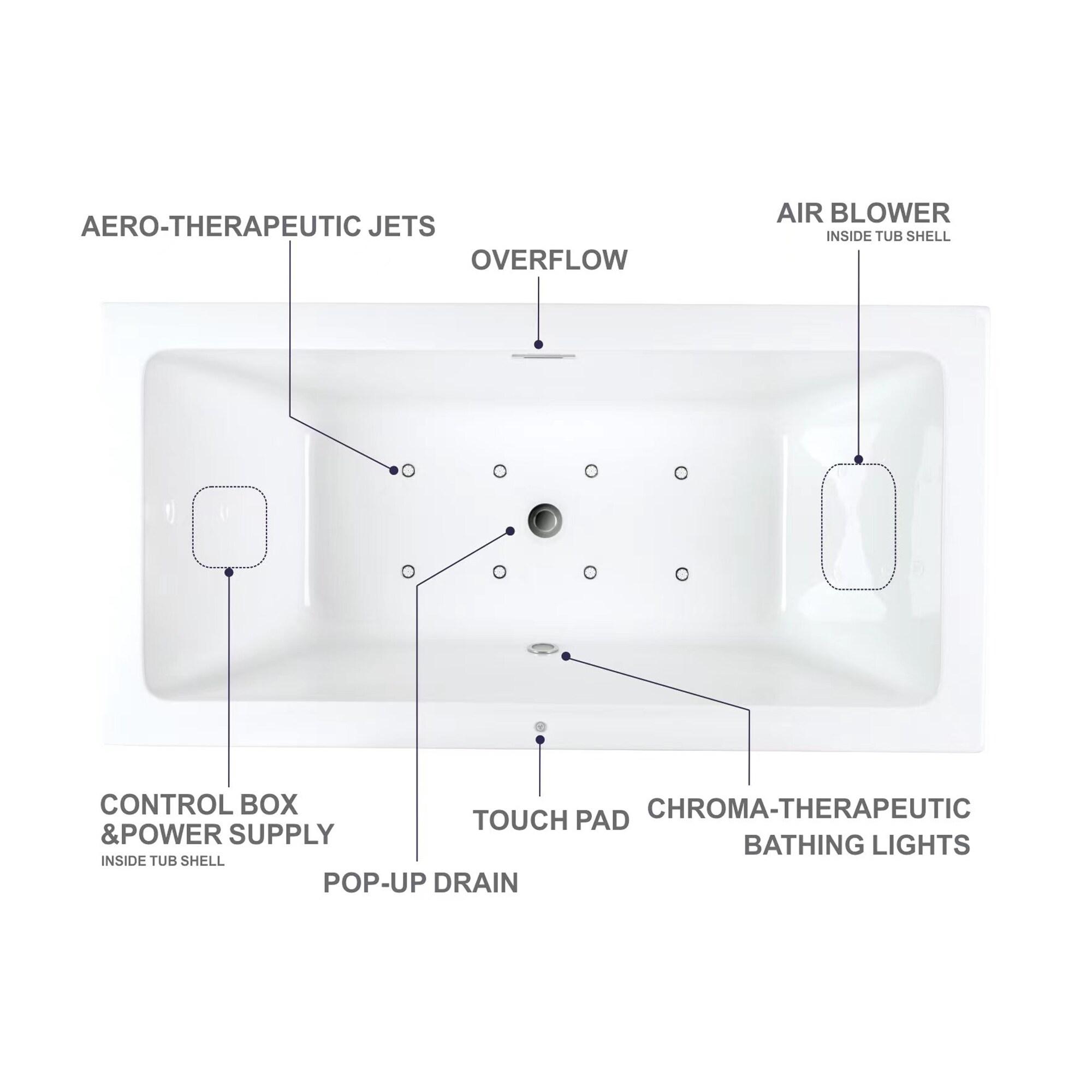 Orion 59'' x 30'' Freestanding Soaking Acrylic Bathtub