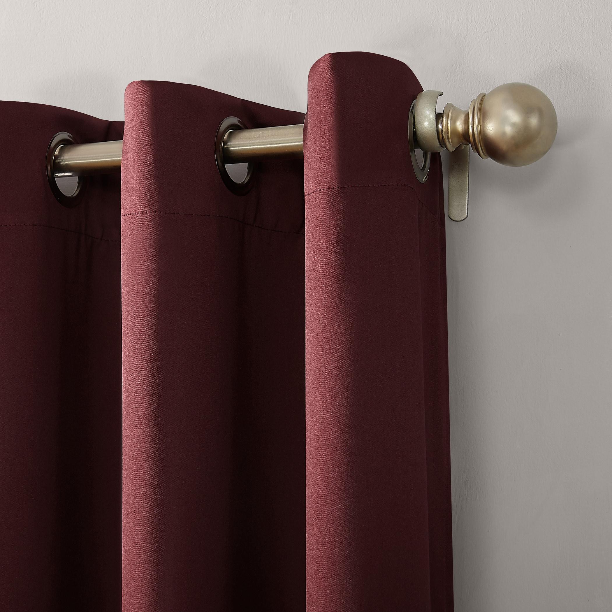 52"x95" Sun Zero 100% Blackout Oslo Theater Grade Grommet Curtain Panel Red: Noise Reduction, Energy Efficient
