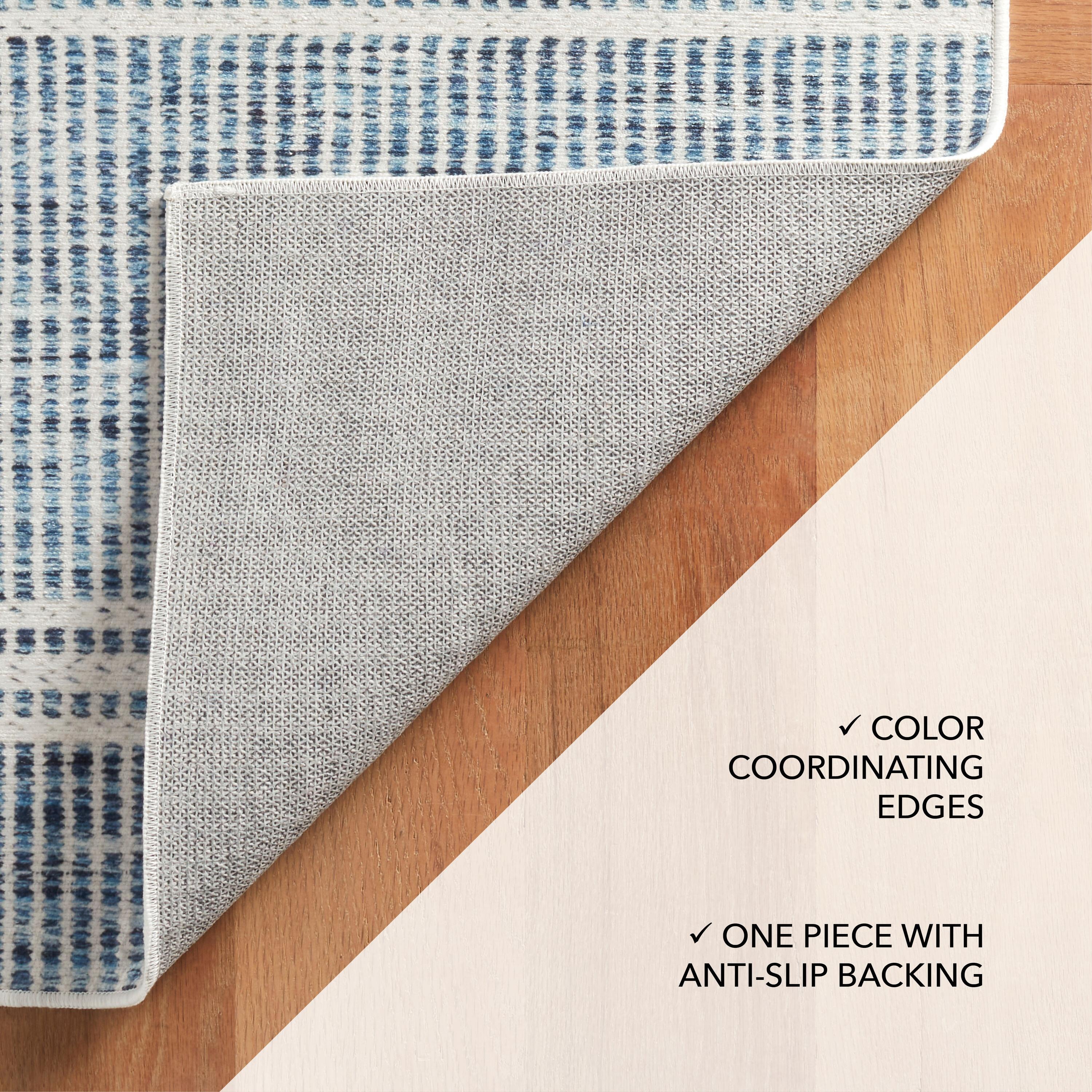 Malta Blue Machine Washable Rug