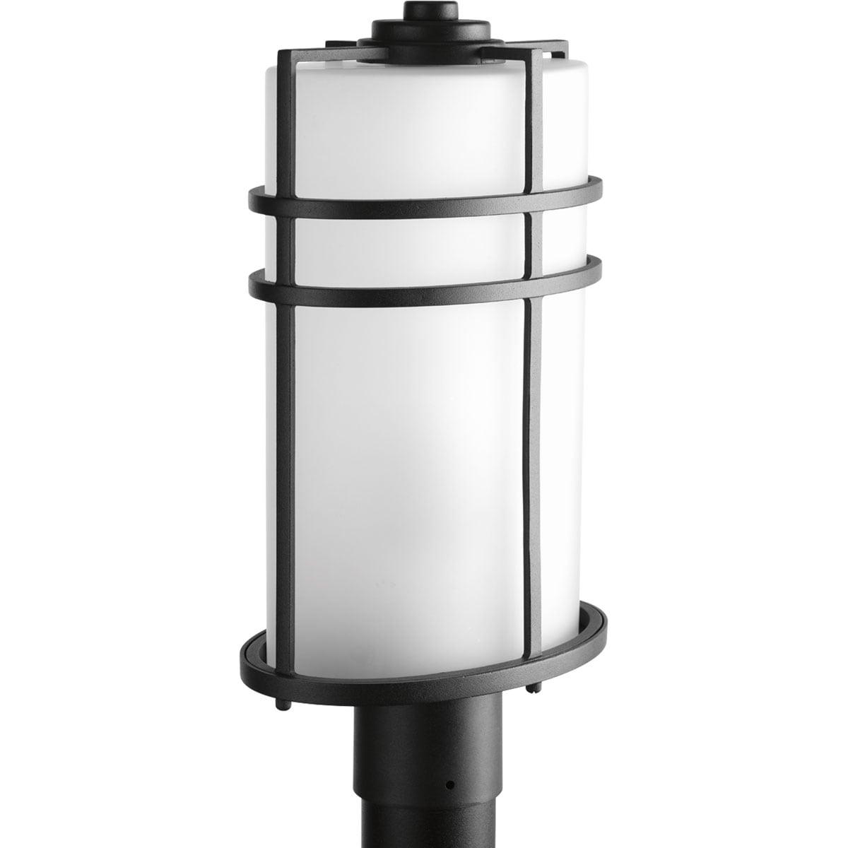 Progress Lighting, Format Collection, 1-Light Outdoor Wall Lantern, Black, Etched Glass Shade