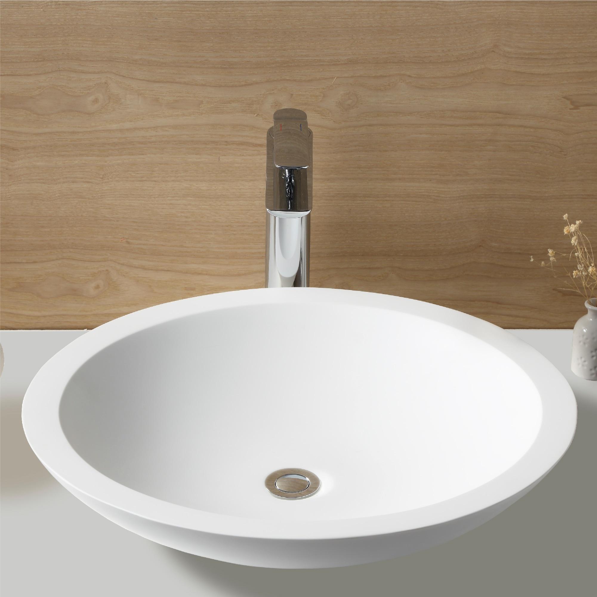 Karran Quattro 19-1/4'' X 19-1/4'' Matte White Acrylic Round Vessel Sink