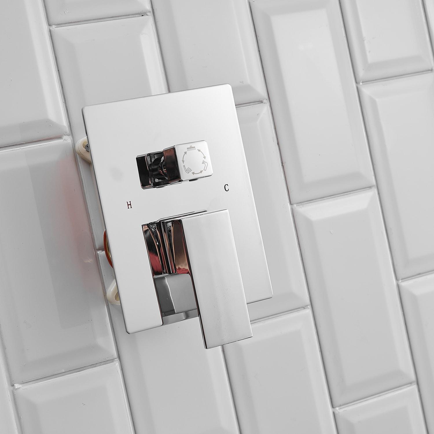 3-Spray Patterns With 2.5 GPM 12 in. Showerhead Wall Mounted Dual Shower Heads with Valve