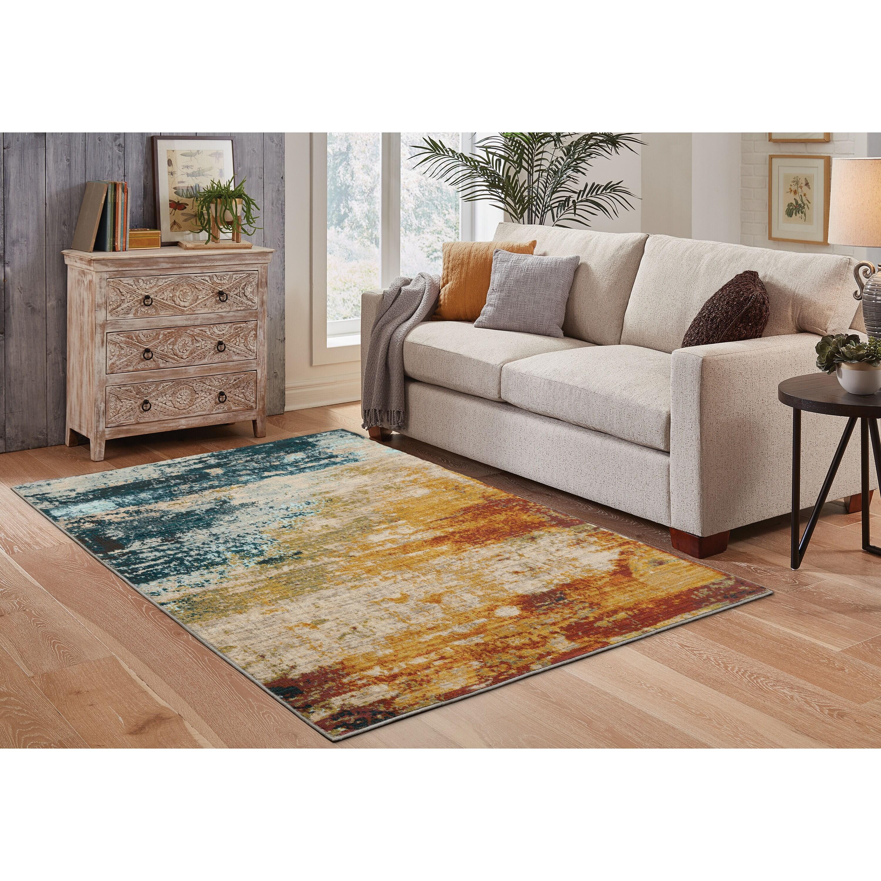 Moretti Birani Area Rug 6365A Blue Rusted Worn 7' 10" x 10' 10" Rectangle