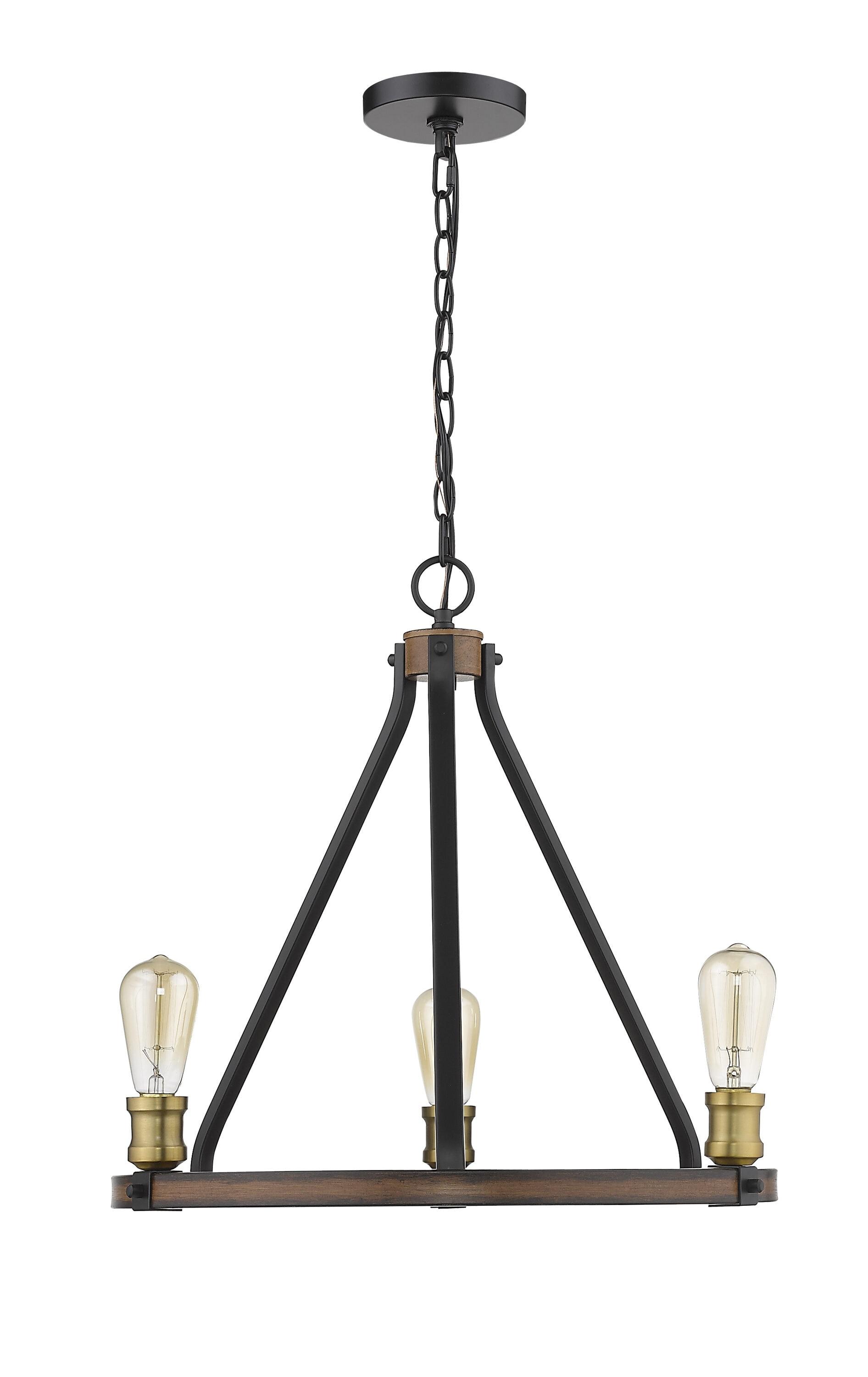 Z-Lite 472-3RM Kirkland Restoration 3 Light Chandelier - Rustic Mahogany