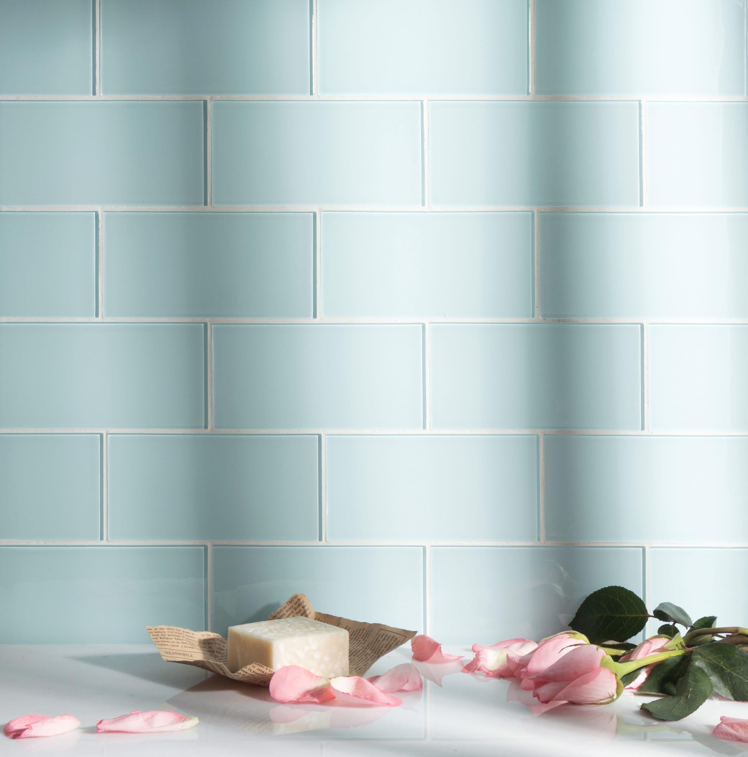 3'' W x 6'' L Glass Peel and Stick Subway Tile
