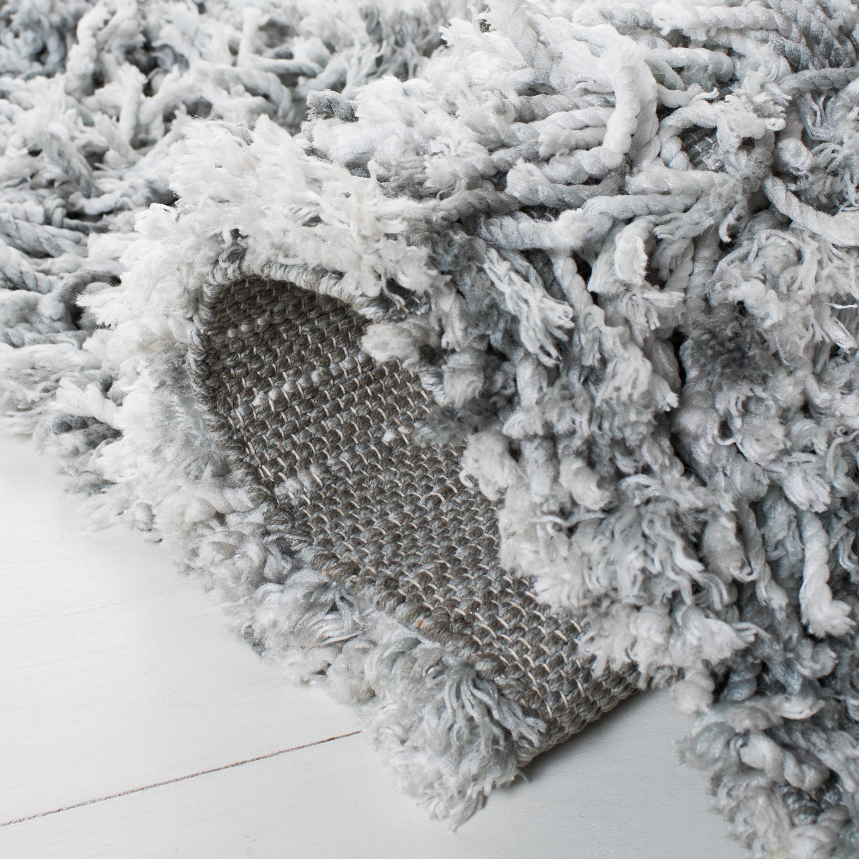 Rio Shag SG960 Hand Loomed Indoor Area Rug - Grey/Ivory - 5'x8' - Safavieh