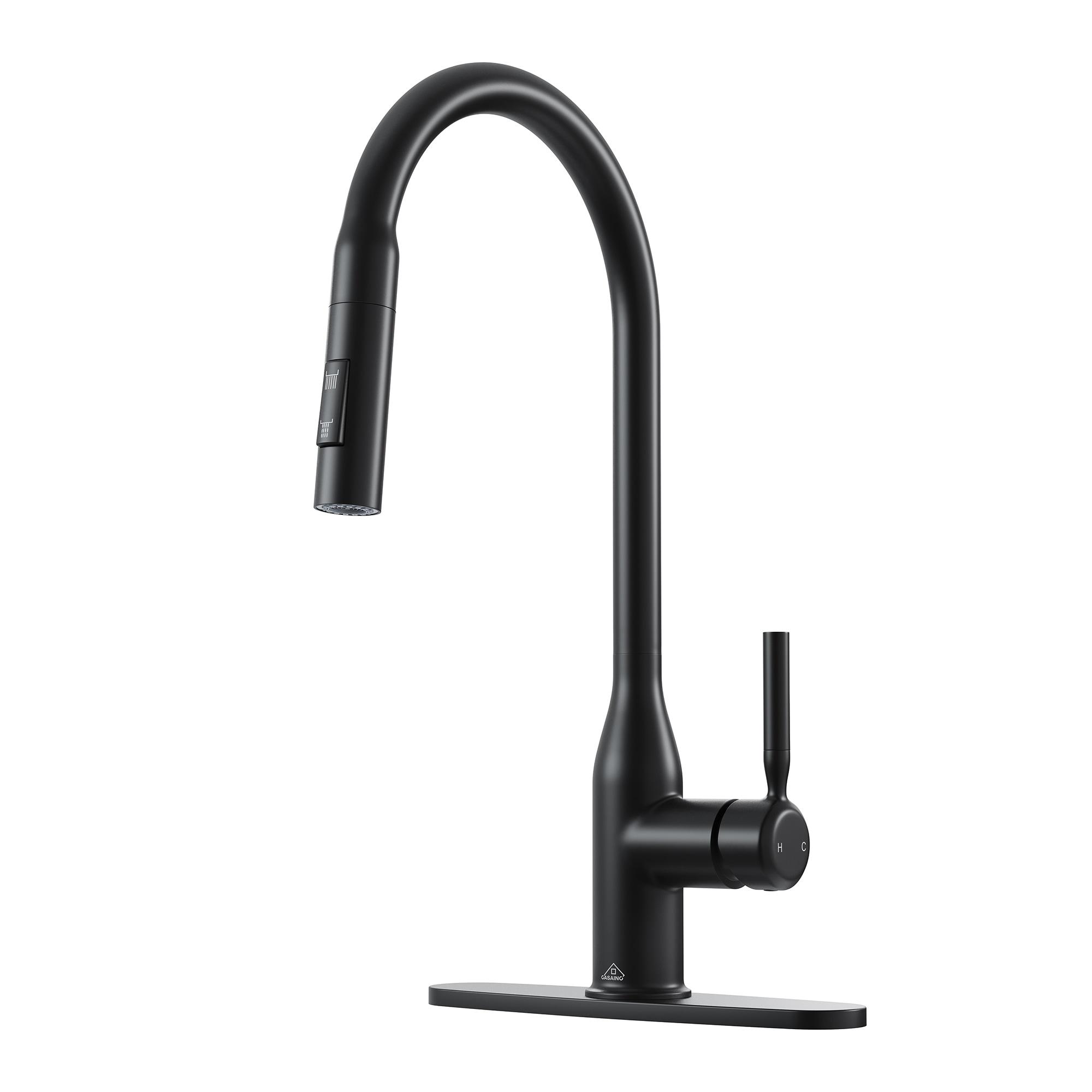 CASAINC Single-Handle Pull-Down Kitchen Faucet Single Hole Faucet