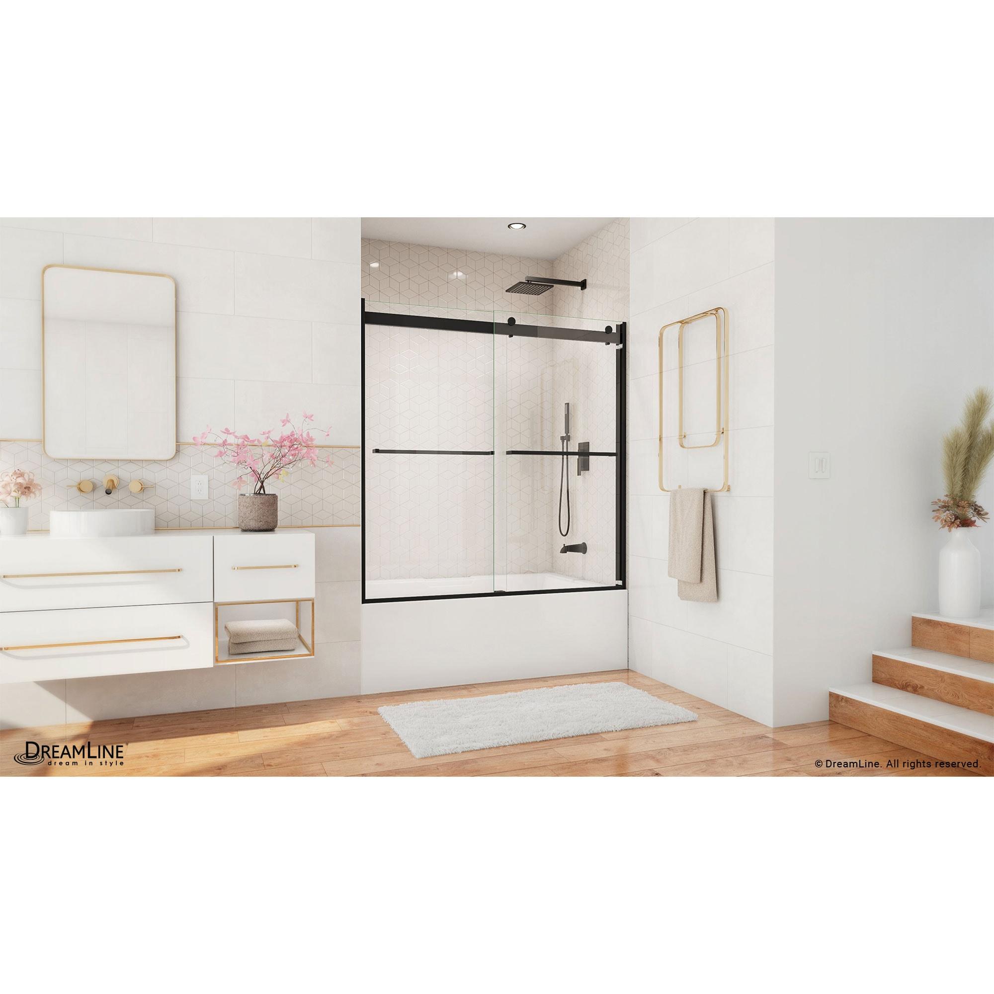 Essence 56" W x 60" H Reversible Frameless Tub Door with ClearMax™ Technology