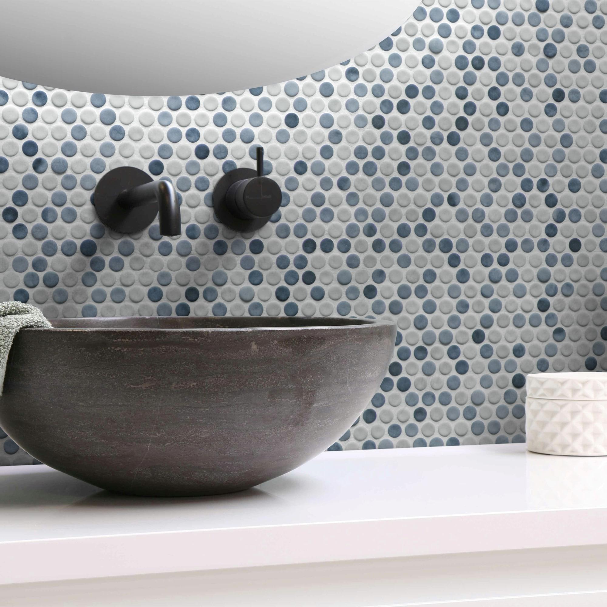 Sunwings 12" x 12" Pebble Recycled Glass Mosaic Floor & Wall Tile