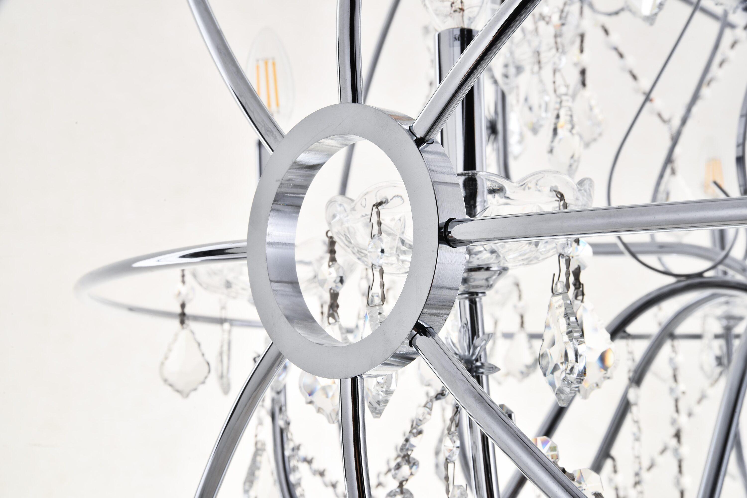 Elegant Decor Home Furnishing 12 -Light Chrome Transitional Globe Large Hanging Pendant light