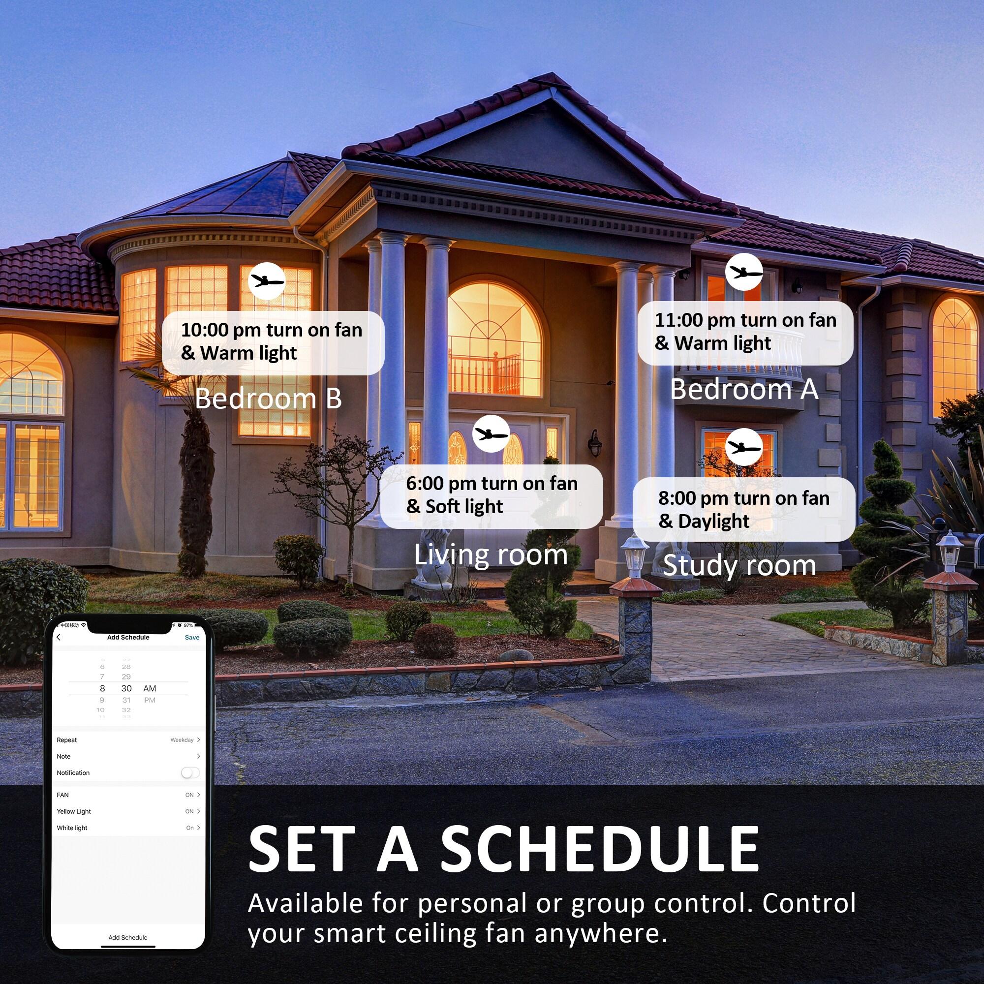 CARRO Smart Flush Mount Ceiling Fan with Light, Remote Control, DC Motor