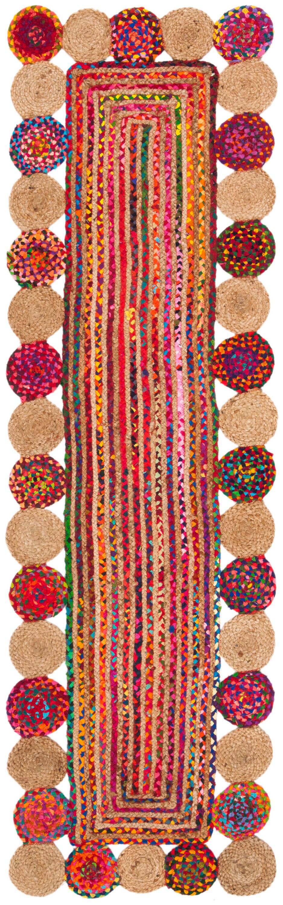 Cape Cod CAP201 Woven Indoor Runner Rug - Red/Multi - 2'3"x12' - Safavieh