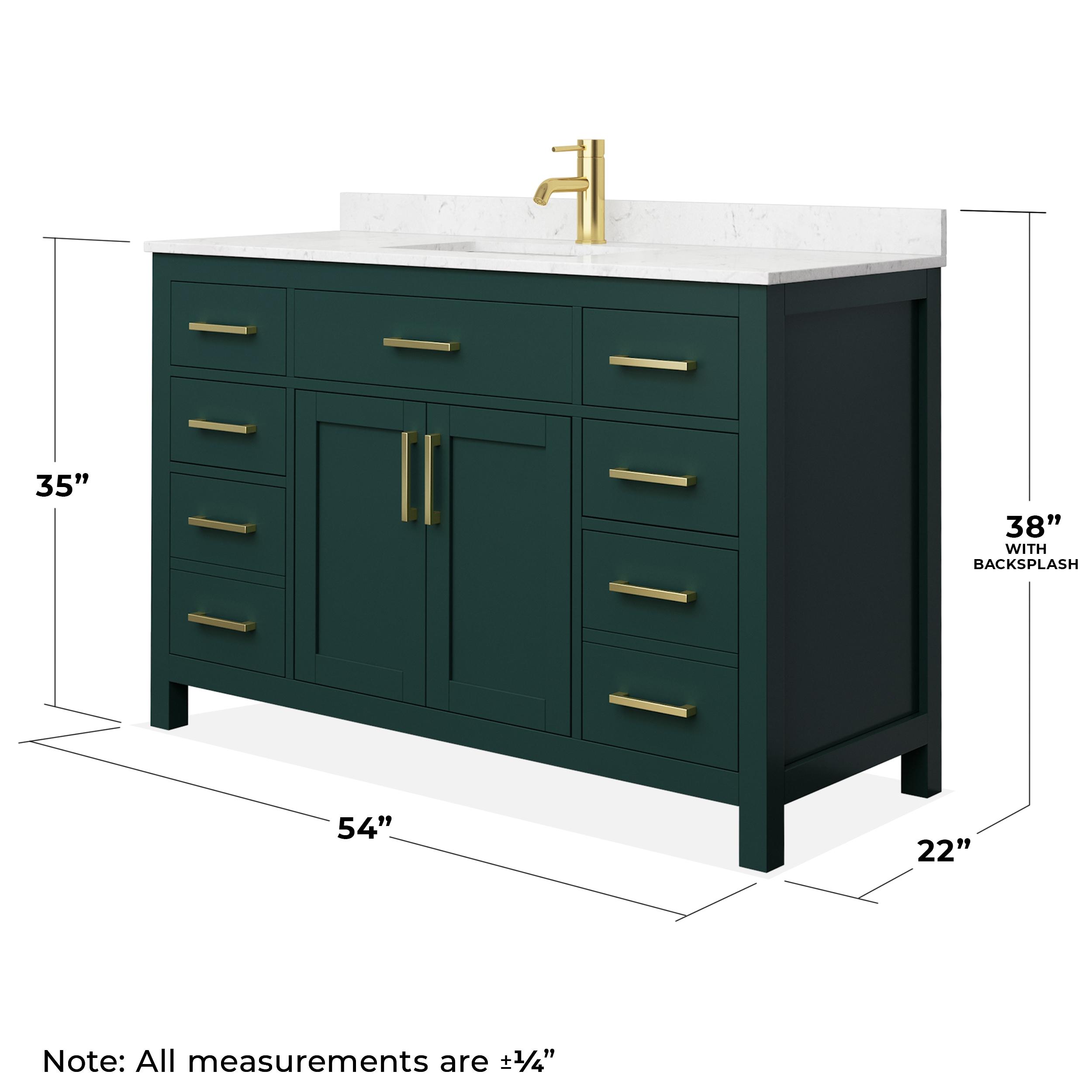 Beckett 54" Freestanding Single Bathroom Vanity with Cultured Marble Top