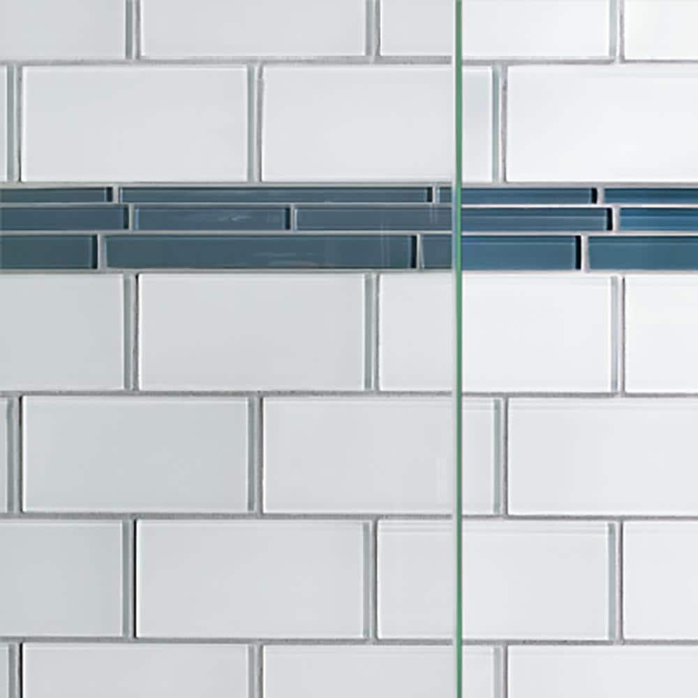 Infinity 33'' - 34'' W x 65.56'' H Semi-Frameless Shower Door with Clear Glass