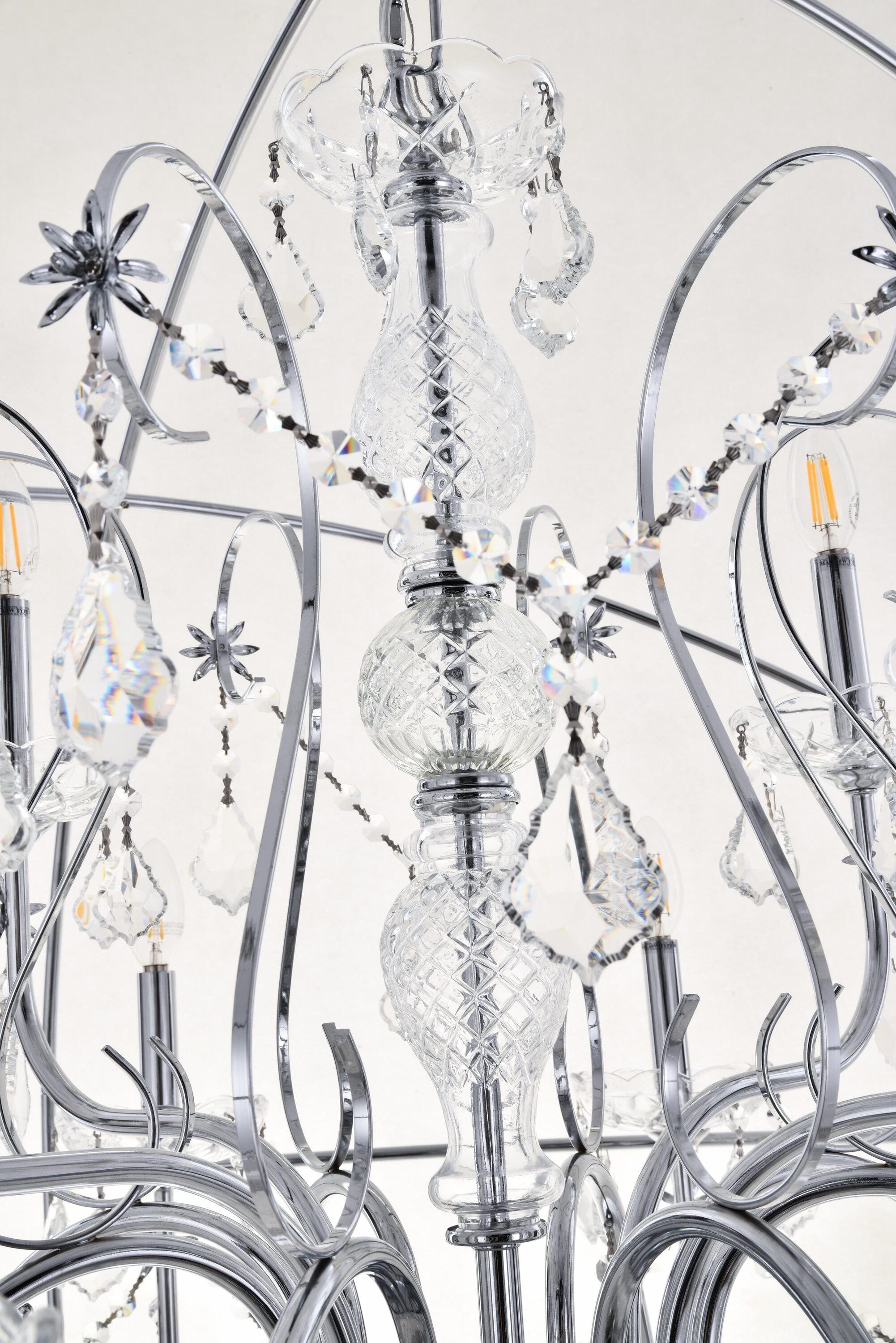 Elegant Decor Home Furnishing 12 -Light Chrome Transitional Globe Large Hanging Pendant light