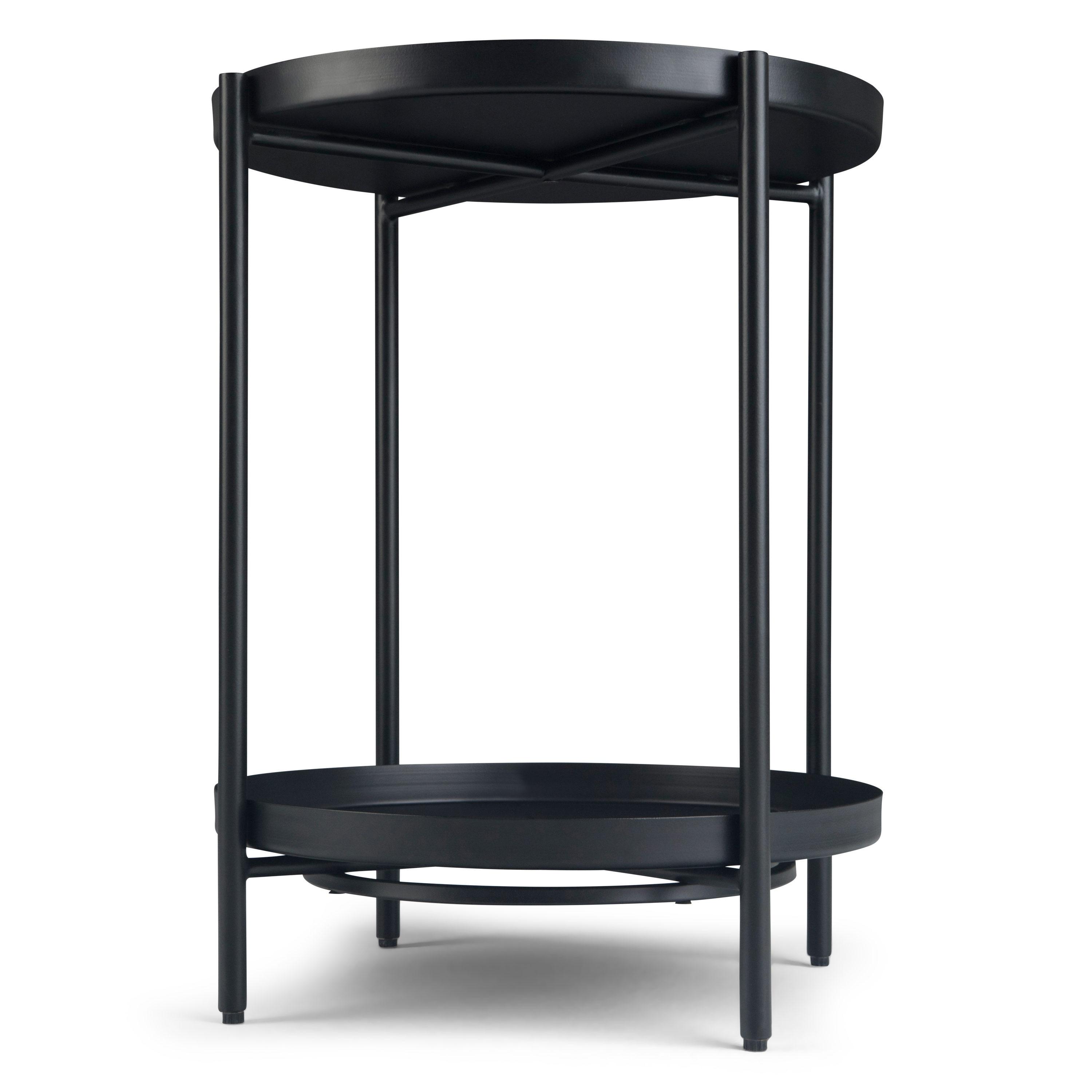 Simpli Home Monet Industrial 17 " Metal Metal End Table in Black