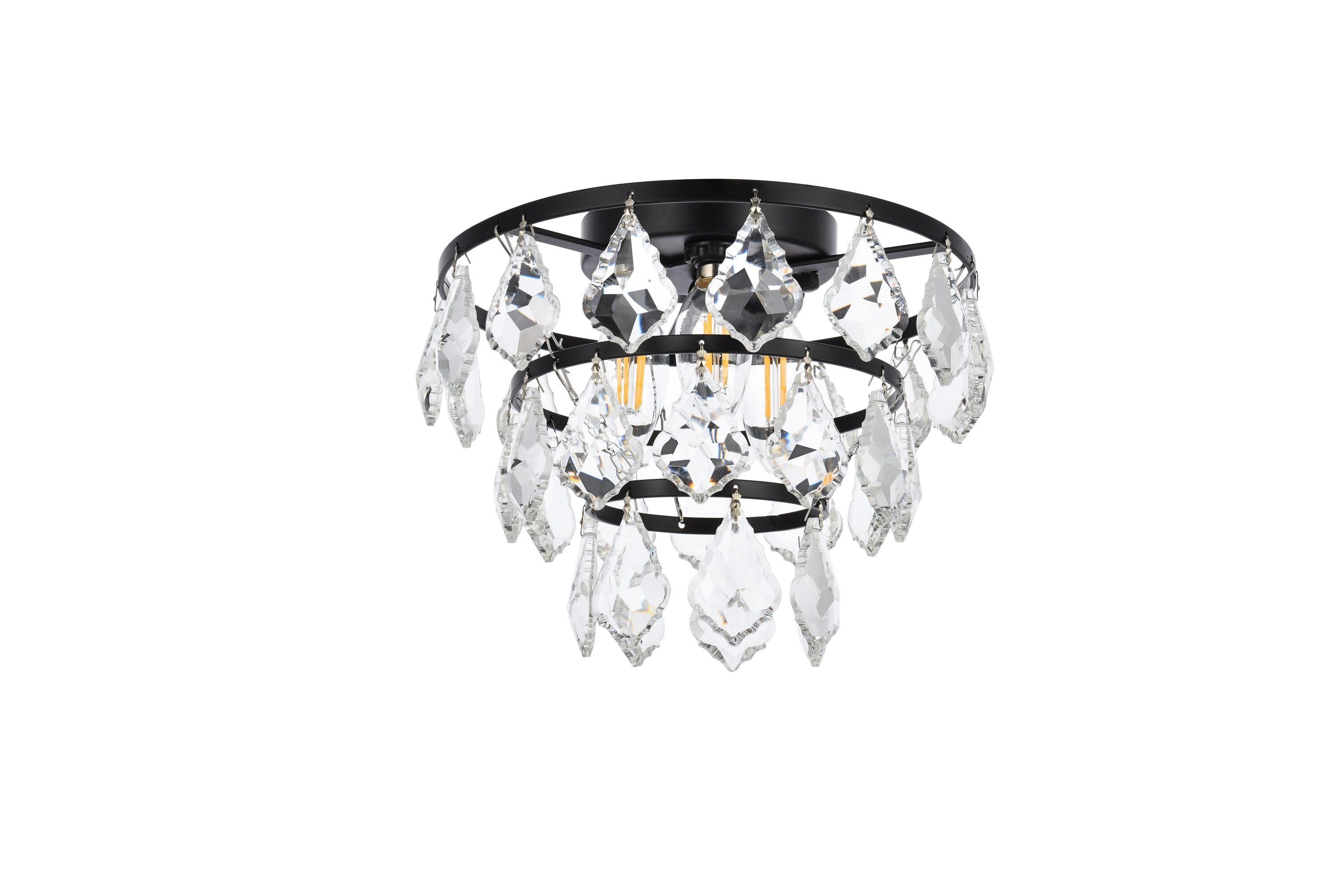 Elegant Lighting Ella 3 - Light Flush Mount in  Black