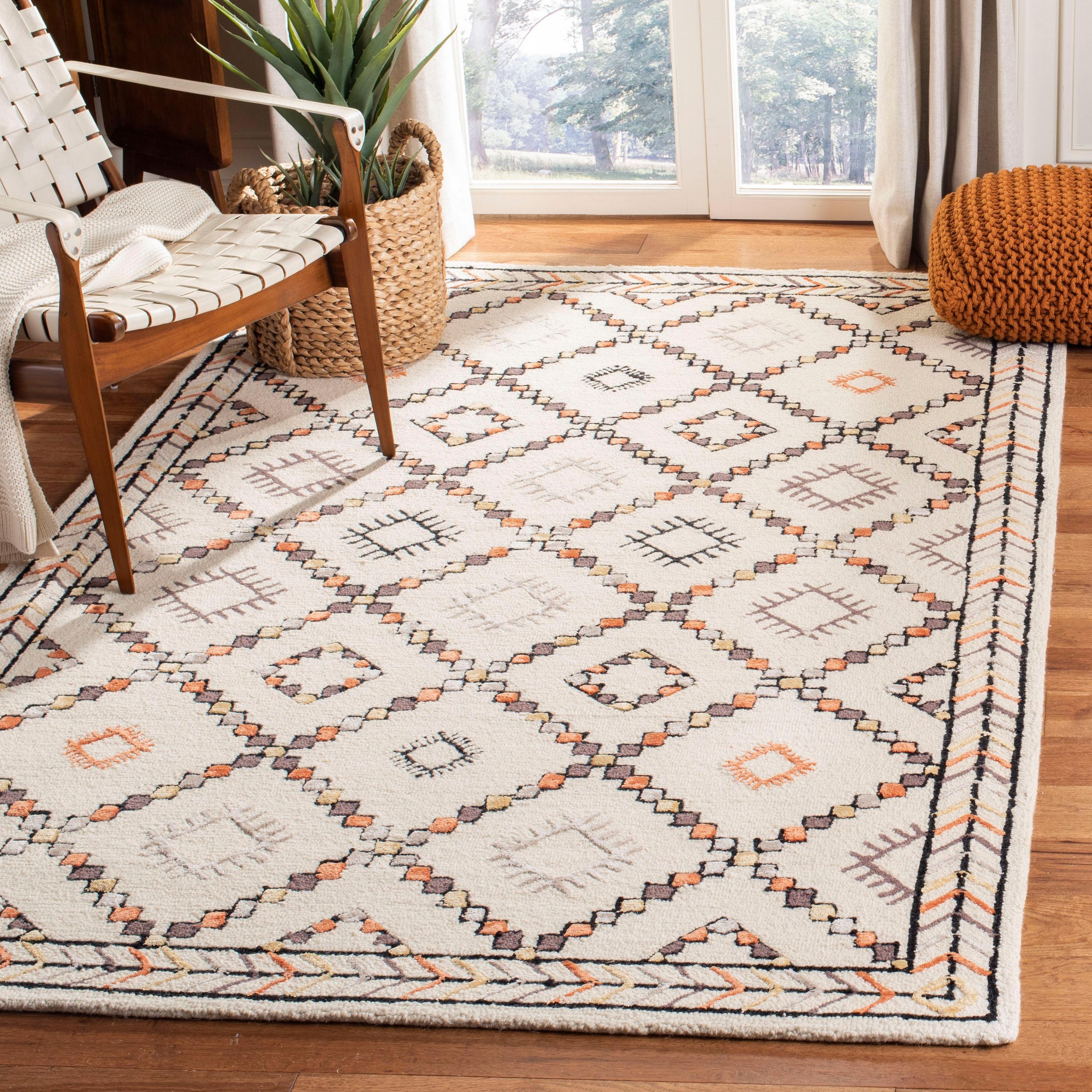 Bellagio BLG548 Hand Tufted Area Rug - Ivory/Multi - 4'x6' - Safavieh.