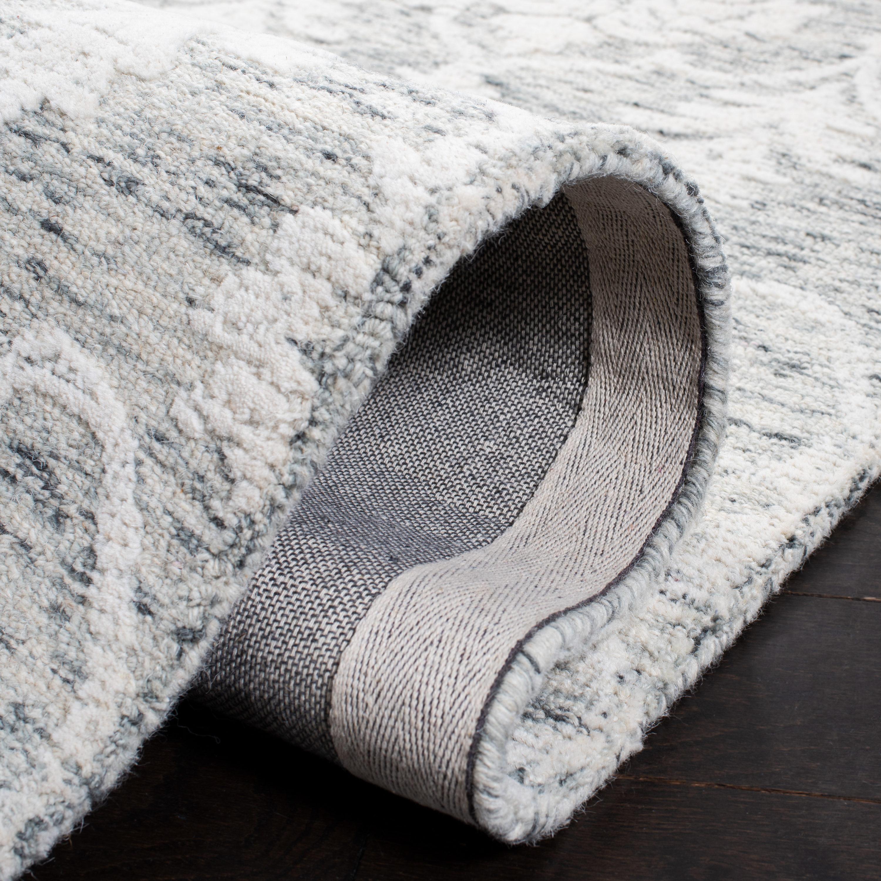 Metro MET996 Hand Tufted Indoor Area Rug - Dark Grey/Ivory - 6'x6' - Safavieh