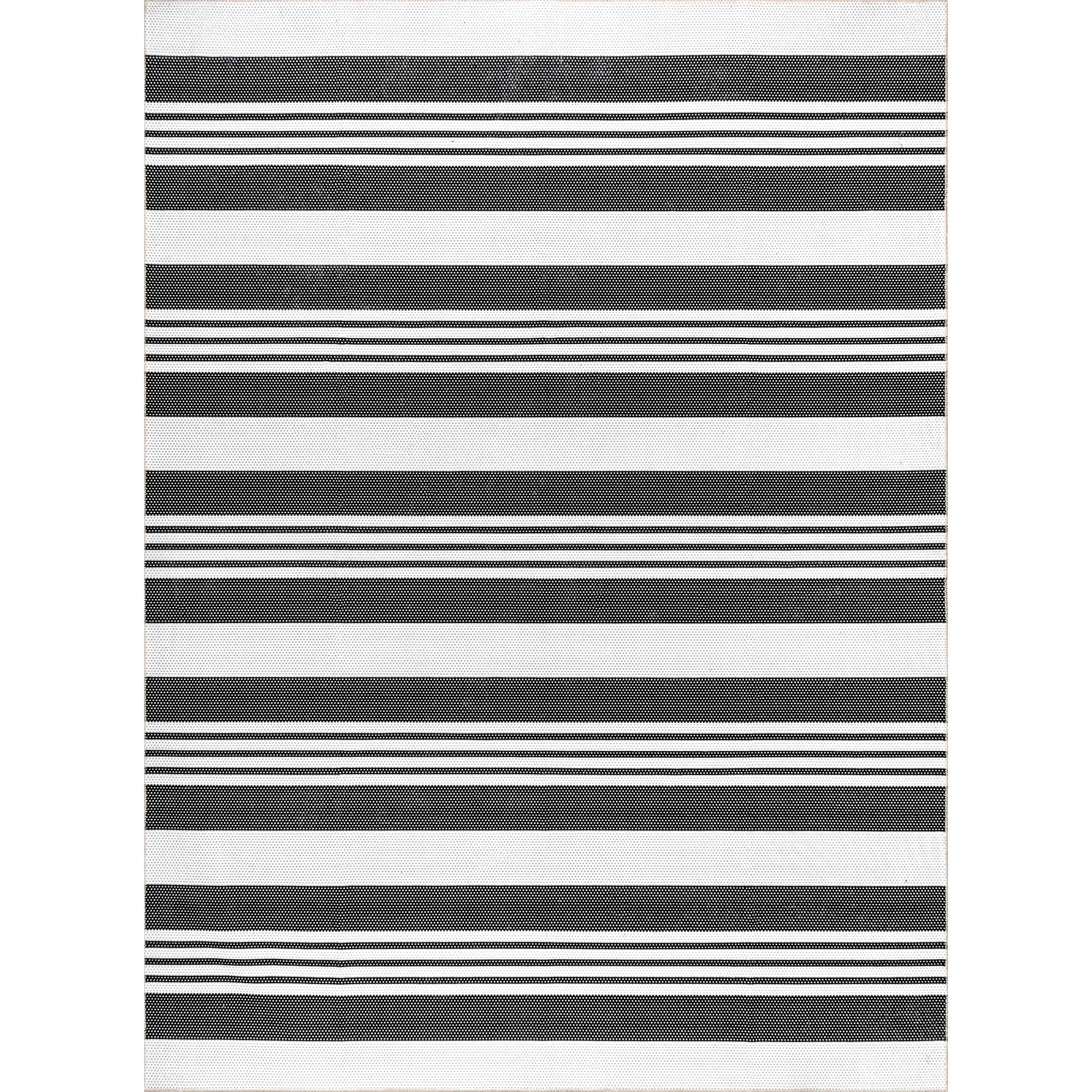 Nuloom Lena Pet Friendly Machine Washable Striped Area Rug, 3' x 5', Charcoal