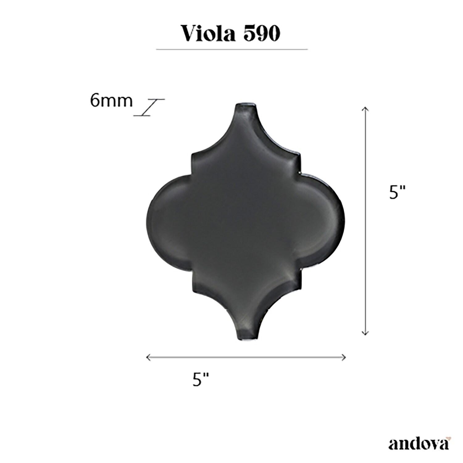 Viola 5" Arabesque Glass Kitchen Backsplash, Bathroom, Shower, Pool, Wall and Floor Tile