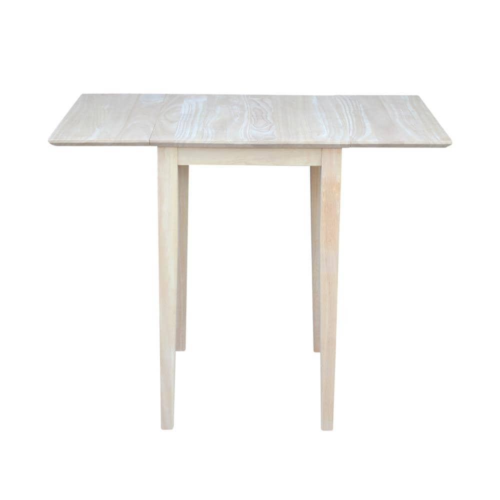 International Concepts Solid Wood Drop Leaf Casual Kitchen and Dining Table - Unfinished