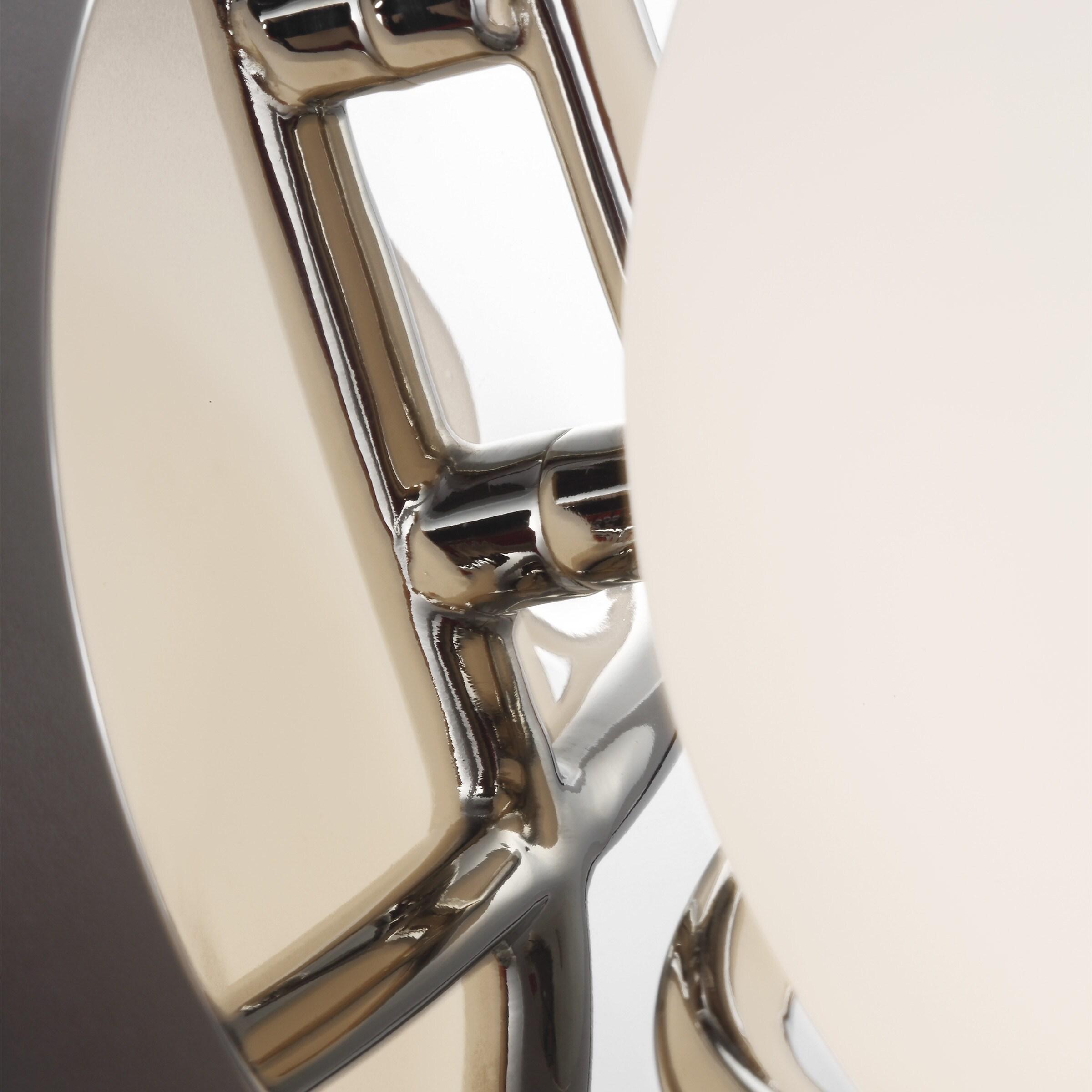 Ellen Crafted Polished Nickel 1-Light Wall Sconce with White Opal Glass