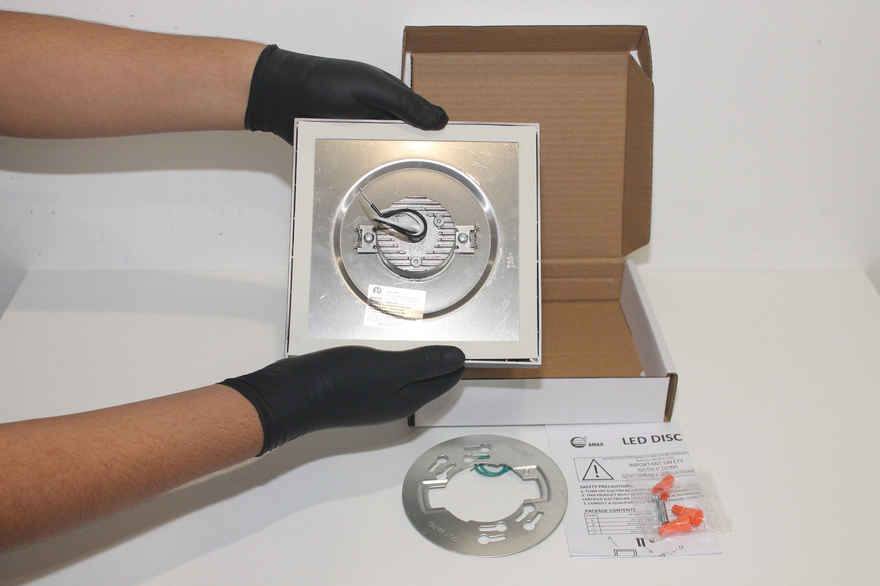 Amax Lighitng, Inc. Amax Lighting LED Edge lit square light Dimmable 18W in White Finish Bronze