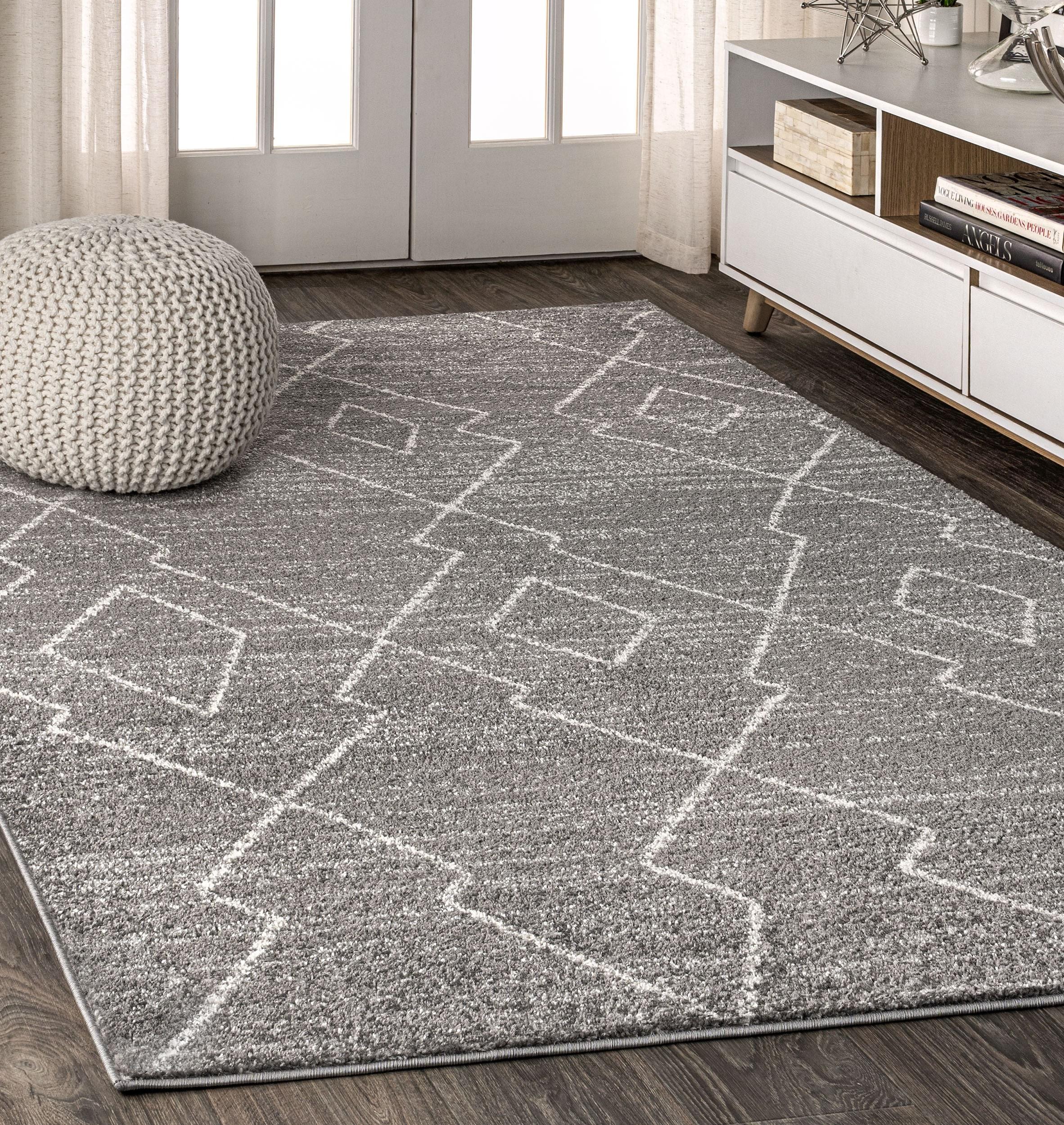 3'x5' Alia Moroccan Beni Souk Area Rug, Gray/Cream - JONATHAN Y