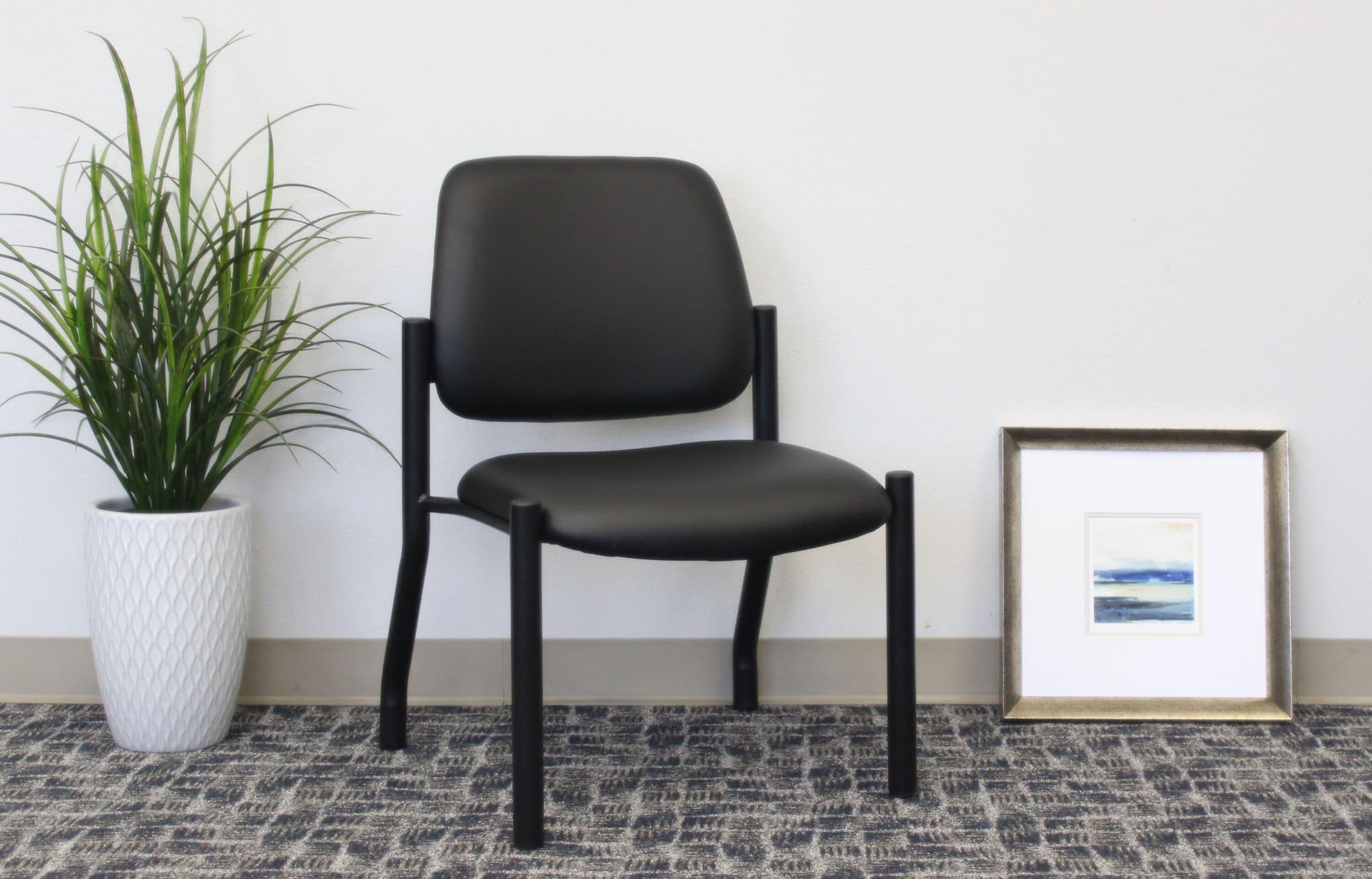 300lbs Weight Capacity Guest Chair Antimicrobial Black - Boss Office Products