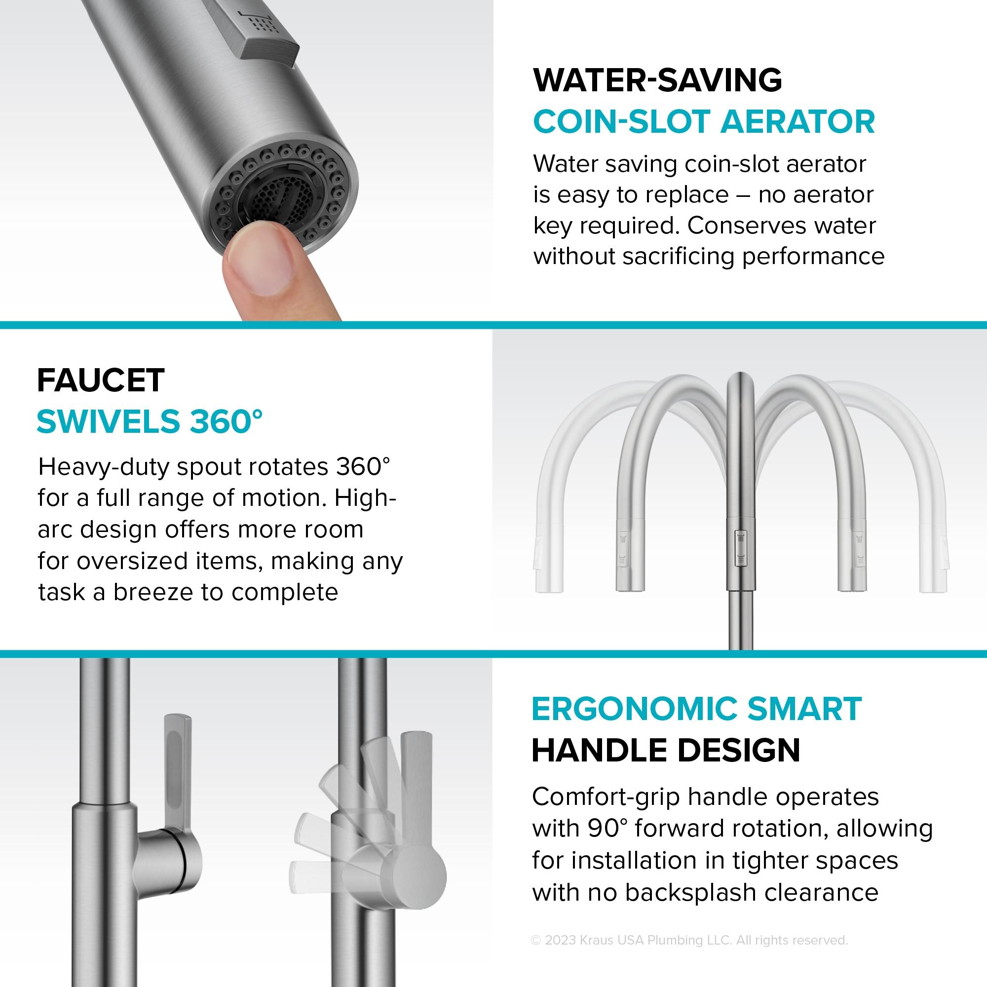 KRAUS Oletto Single Handle Pull Down Kitchen Faucet
