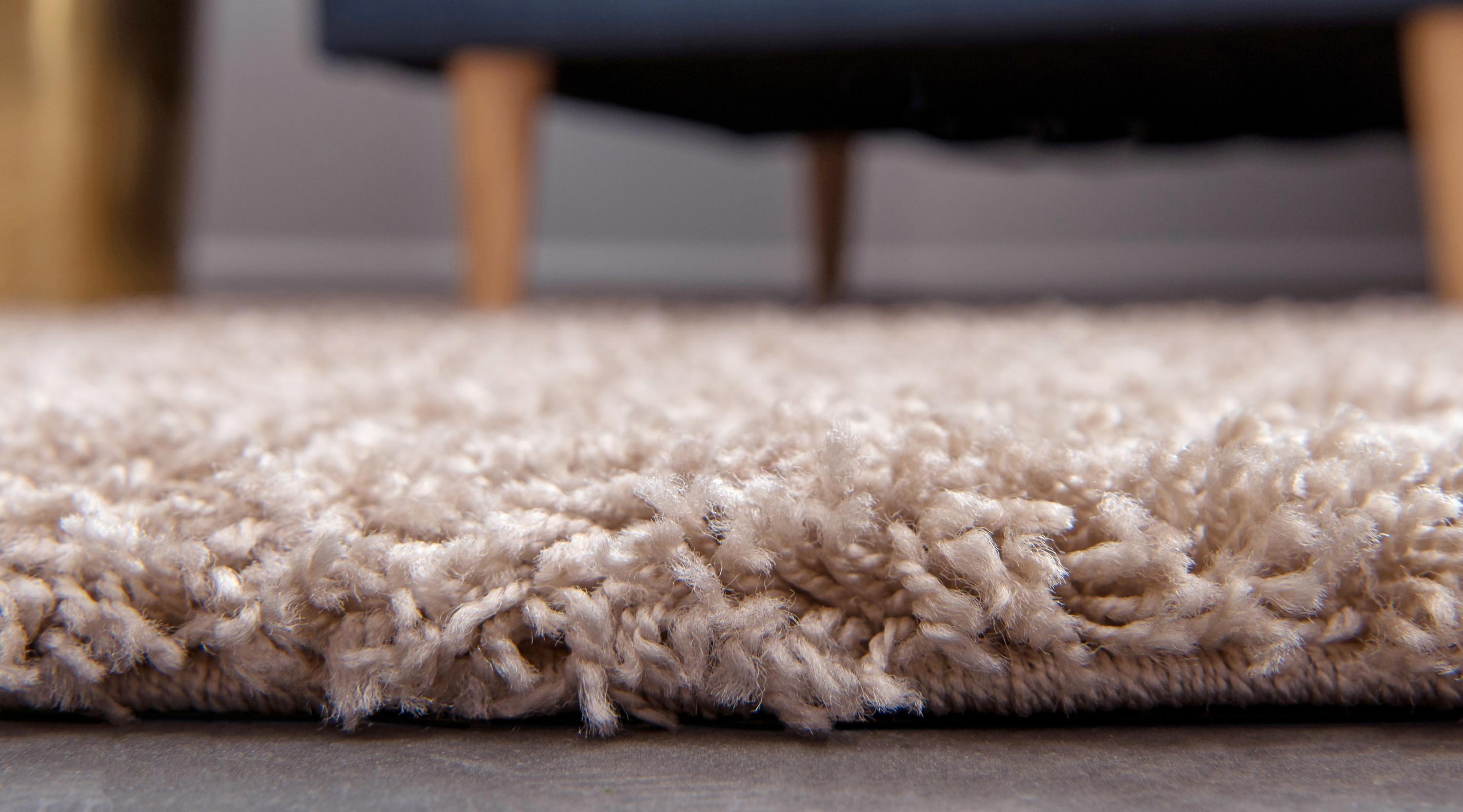 Unique Loom 4' 1 x 6' 1 Solid Shag Taupe Area Rug