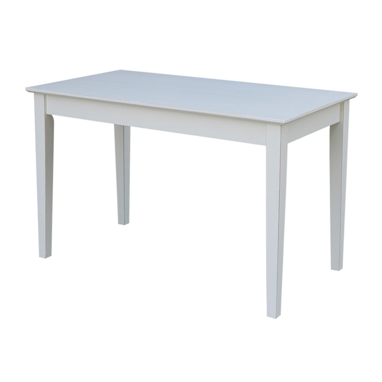 48" Writing Desk Beach White - International Concepts: Modern Hardwood Frame, Painted Finish, 26" Depth, Drawer Storage