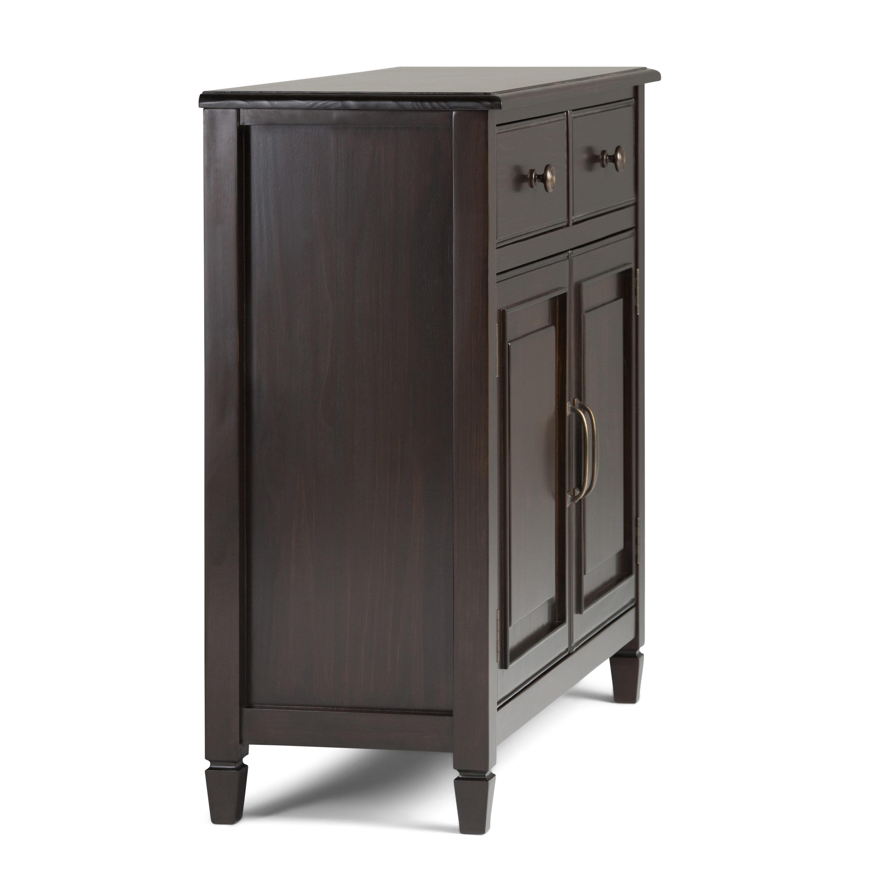 Connaught 40" W Solid Wood Entryway Storage Cabinet in Dark Chestnut Brown