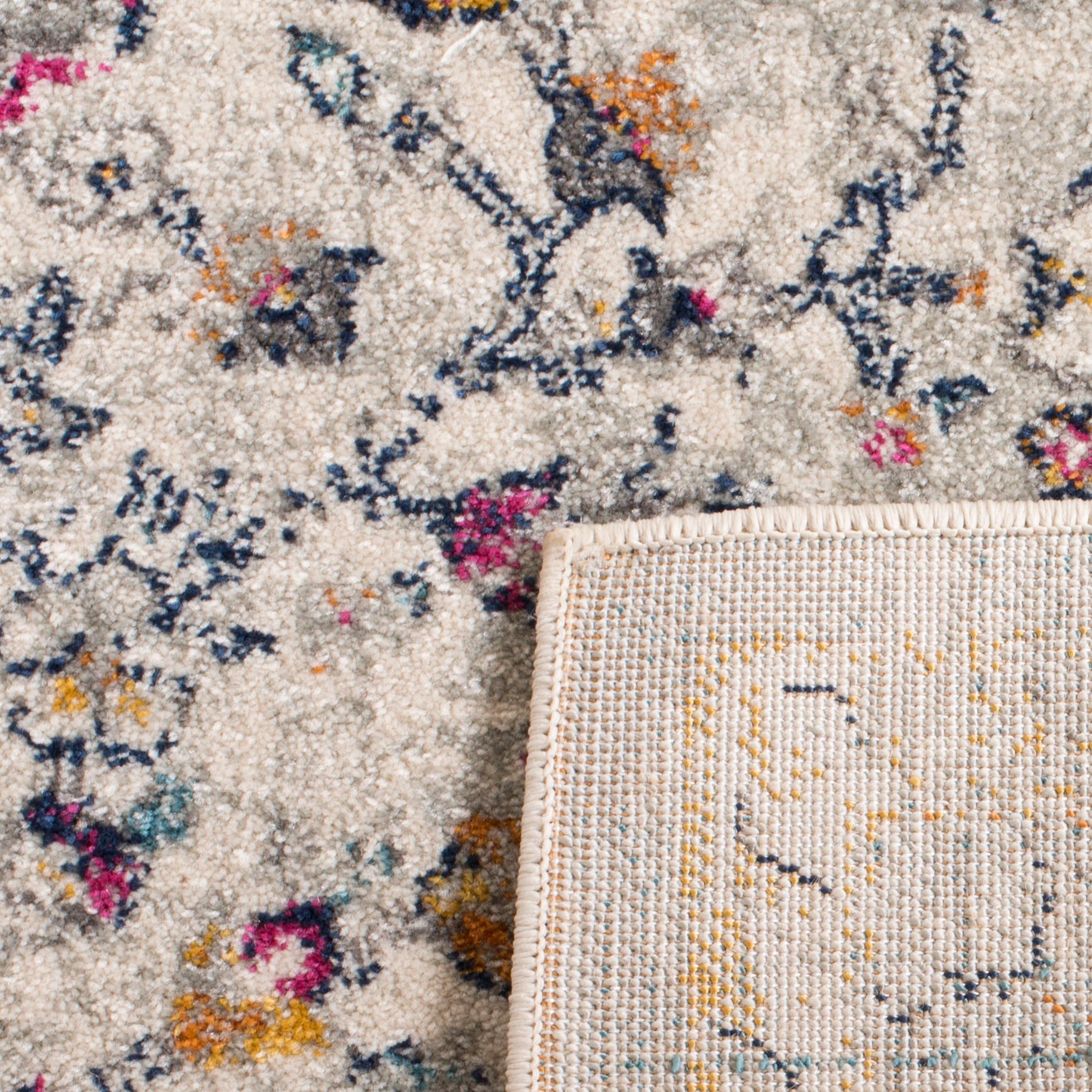 Evoke EVK288 Power Loomed Area Rug Ivory / Grey 6'-7" X 9' - Safavieh.