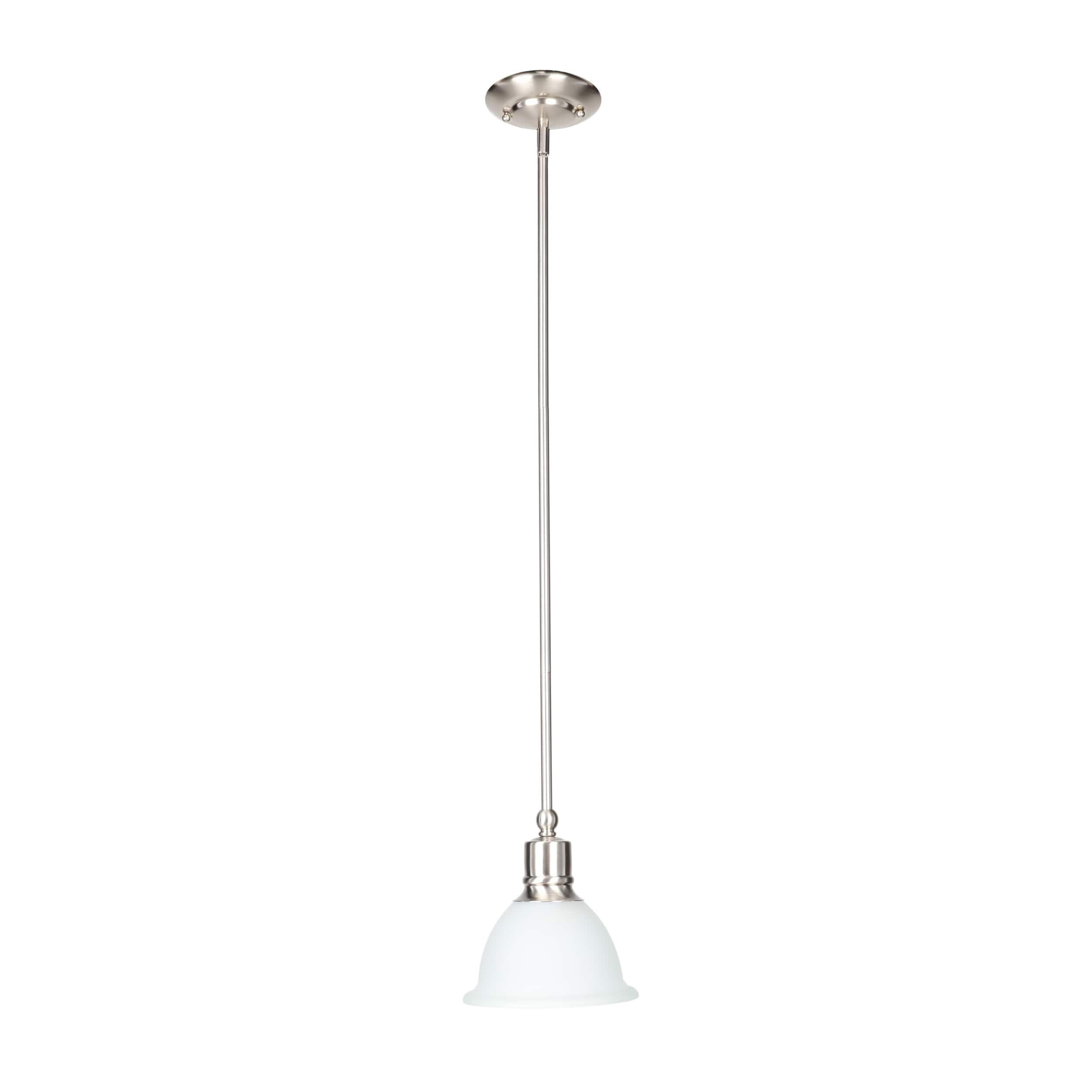 Progress Lighting, Madison, 1-Light Mini-Pendant, Brushed Nickel, Etched Glass Shade