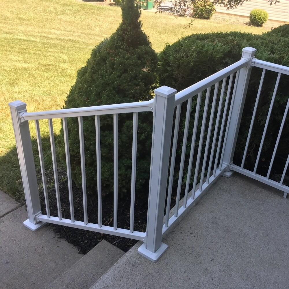 Weatherables Stanford 6-ft x 36-in Textured White Aluminum Deck Stair Rail Kit